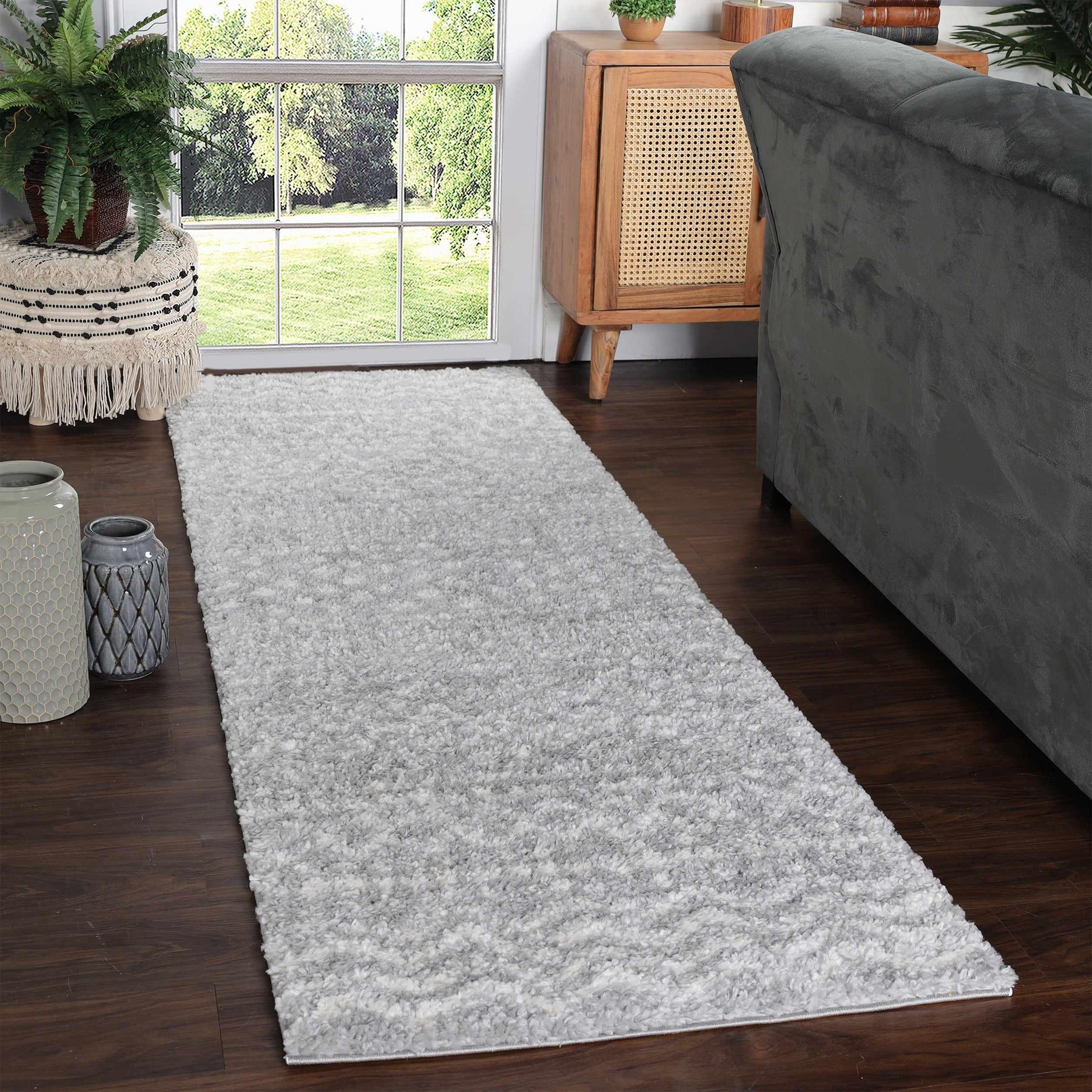 Jayce Boho Geometric Area Rug Indoor Plush Shag Rugs