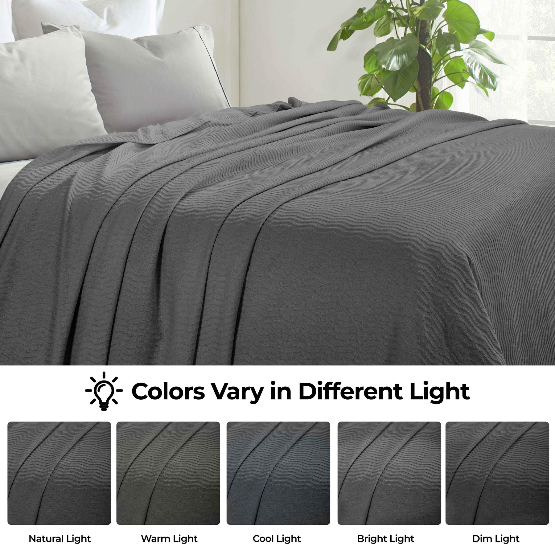 Jena Cotton Textured Chevron Lightweight Woven Blanket