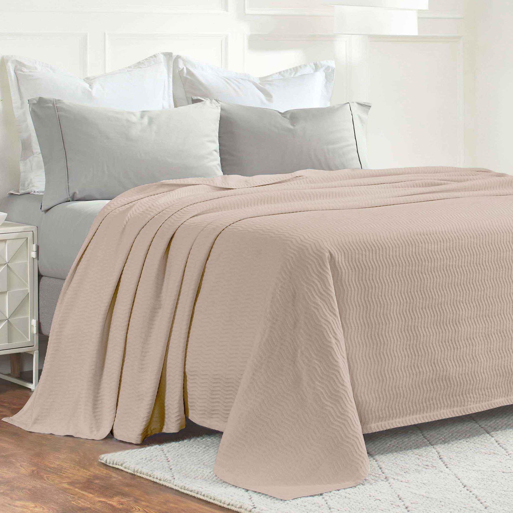 Jena Cotton Textured Chevron Lightweight Woven Blanket