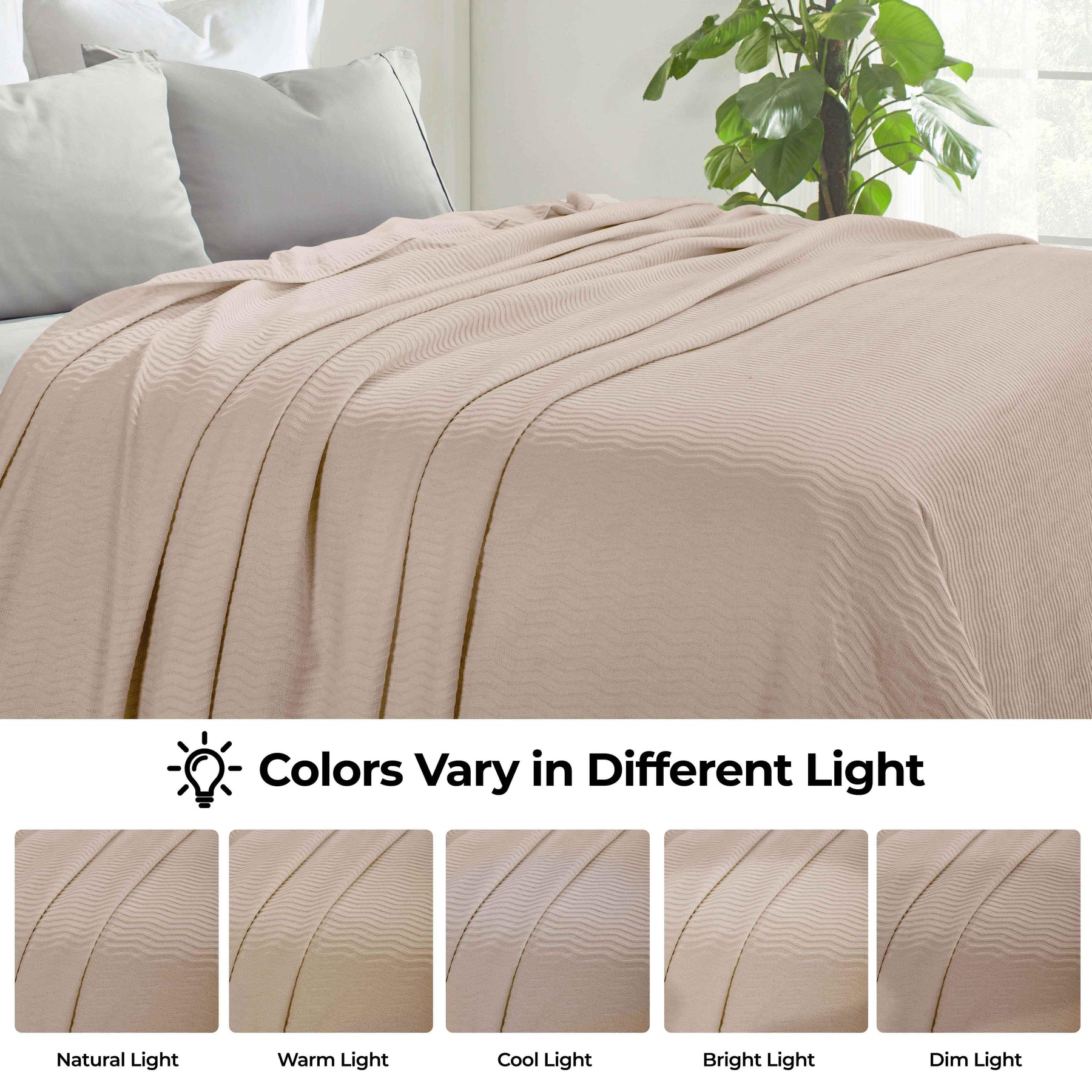 Jena Cotton Textured Chevron Lightweight Woven Blanket