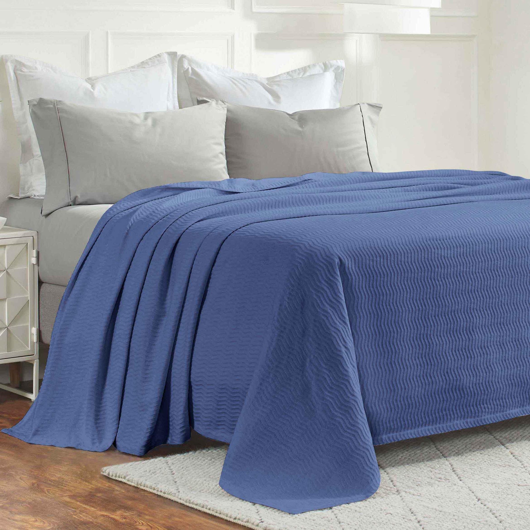 Jena Cotton Textured Chevron Lightweight Woven Blanket