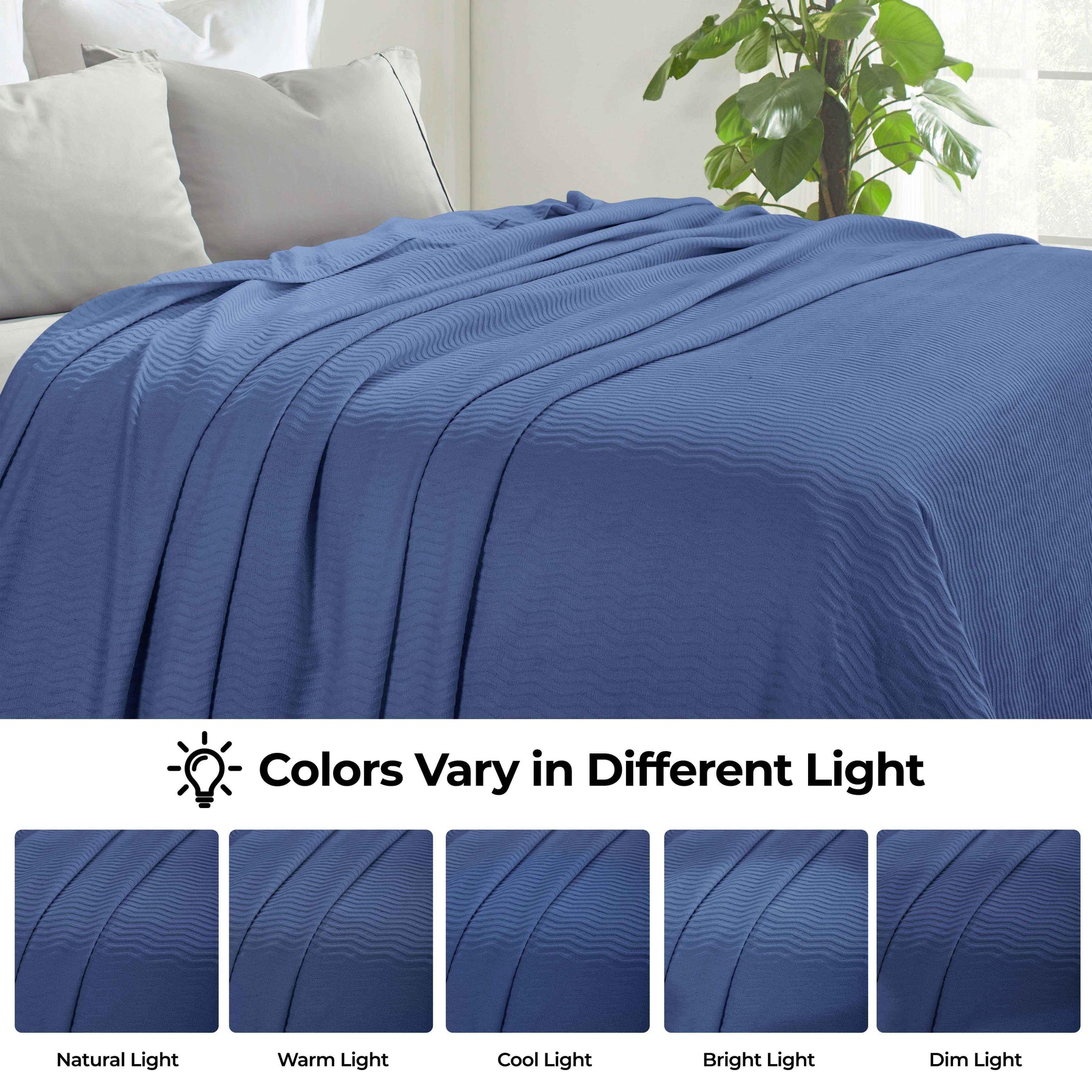 Jena Cotton Textured Chevron Lightweight Woven Blanket
