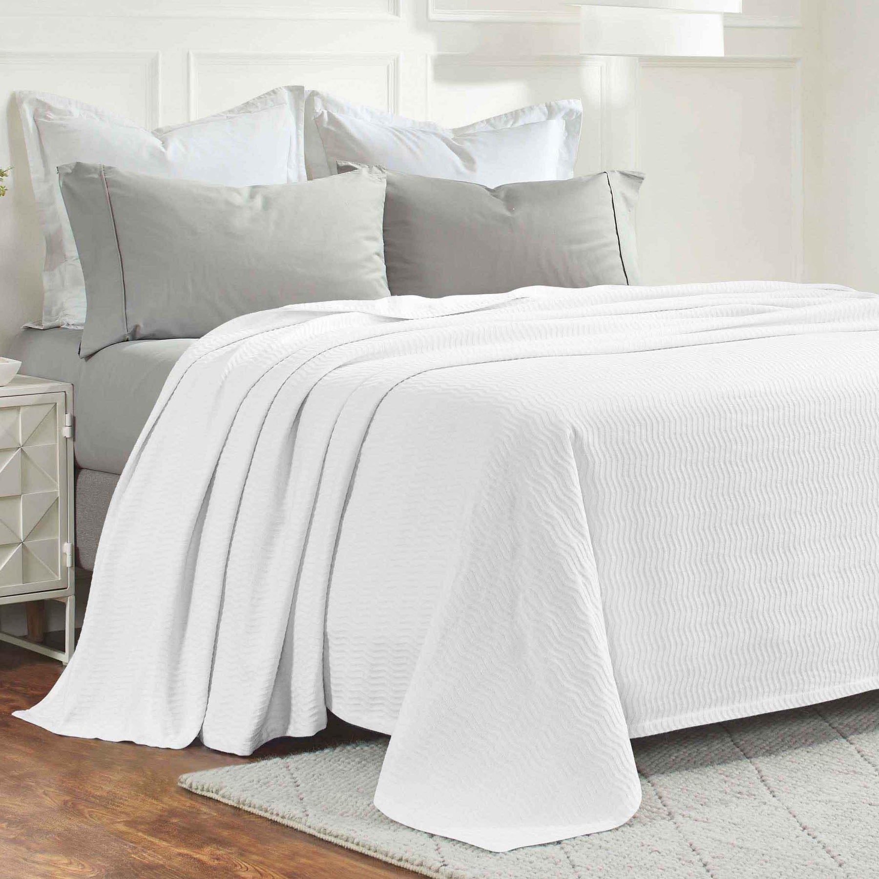 Jena Cotton Textured Chevron Lightweight Woven Blanket