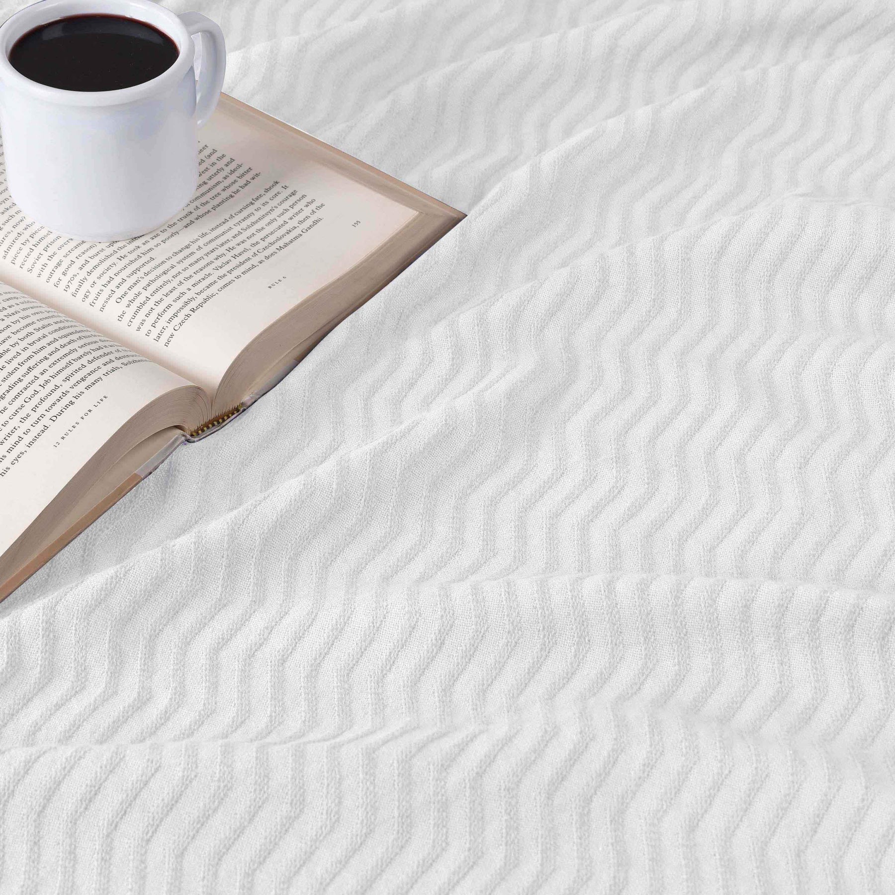 Jena Cotton Textured Chevron Lightweight Woven Blanket