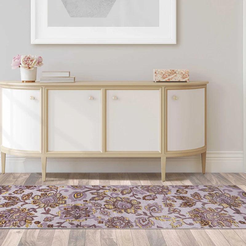 Jezabel Floral Non-Slip Washable Indoor Area Rug or Runner