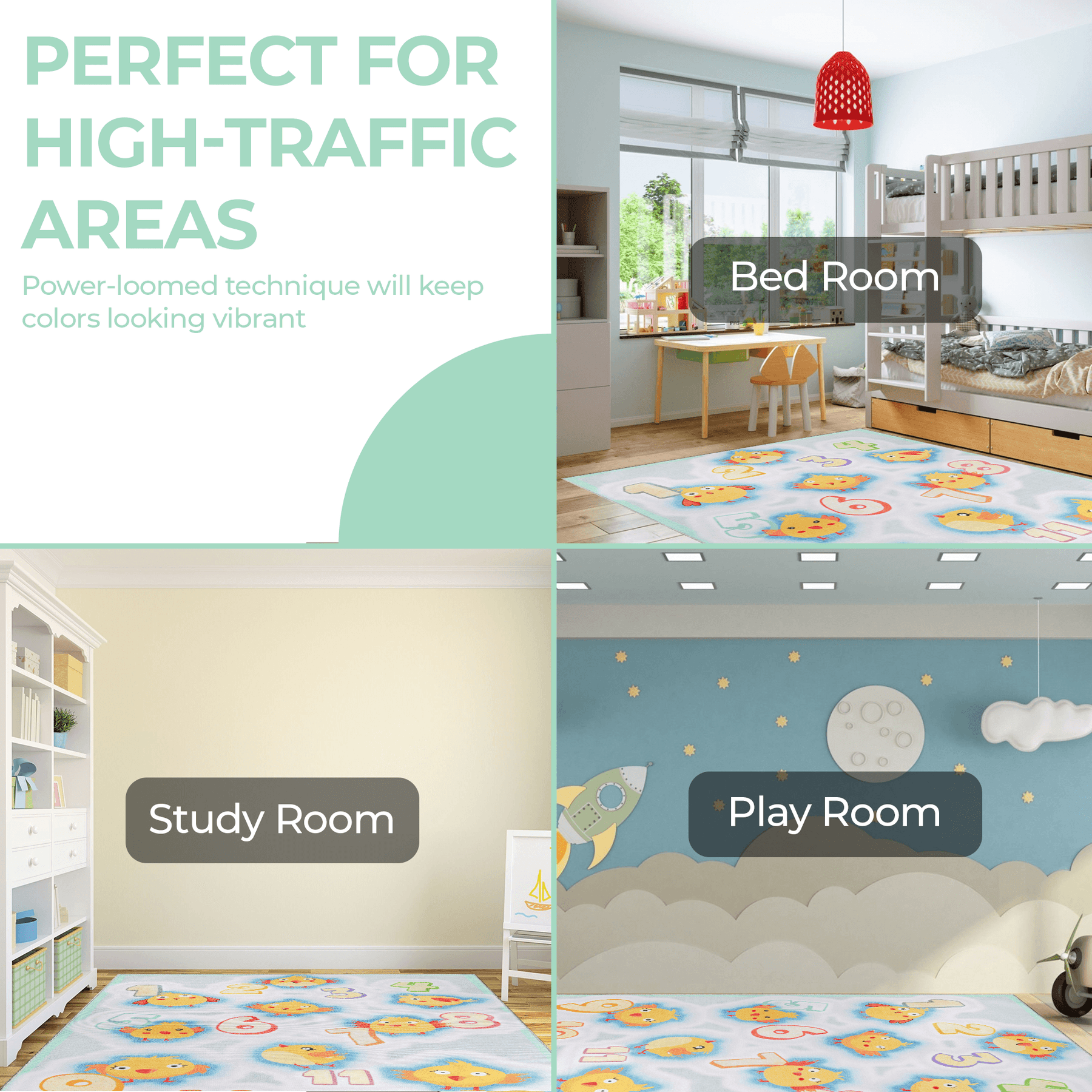 Jumbo Playtime Numbers Anti-Skid Backing Indoor Area Rug
