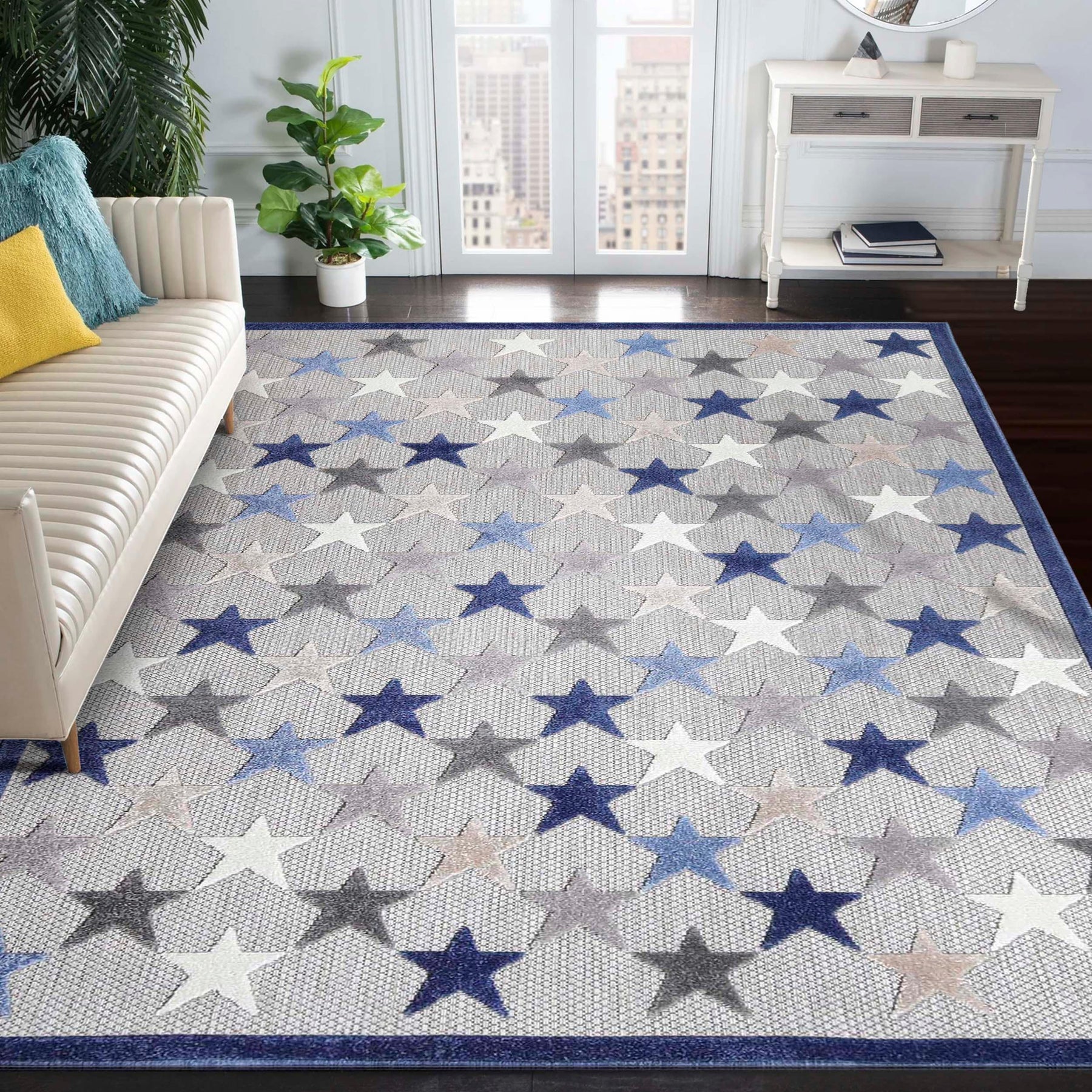 Juniper Stars Novelty Area Rug Modern Indoor Outdoor Rugs