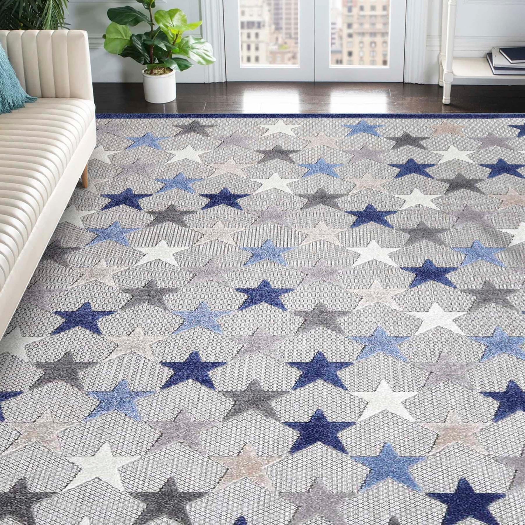 Juniper Stars Novelty Area Rug Modern Indoor Outdoor Rugs