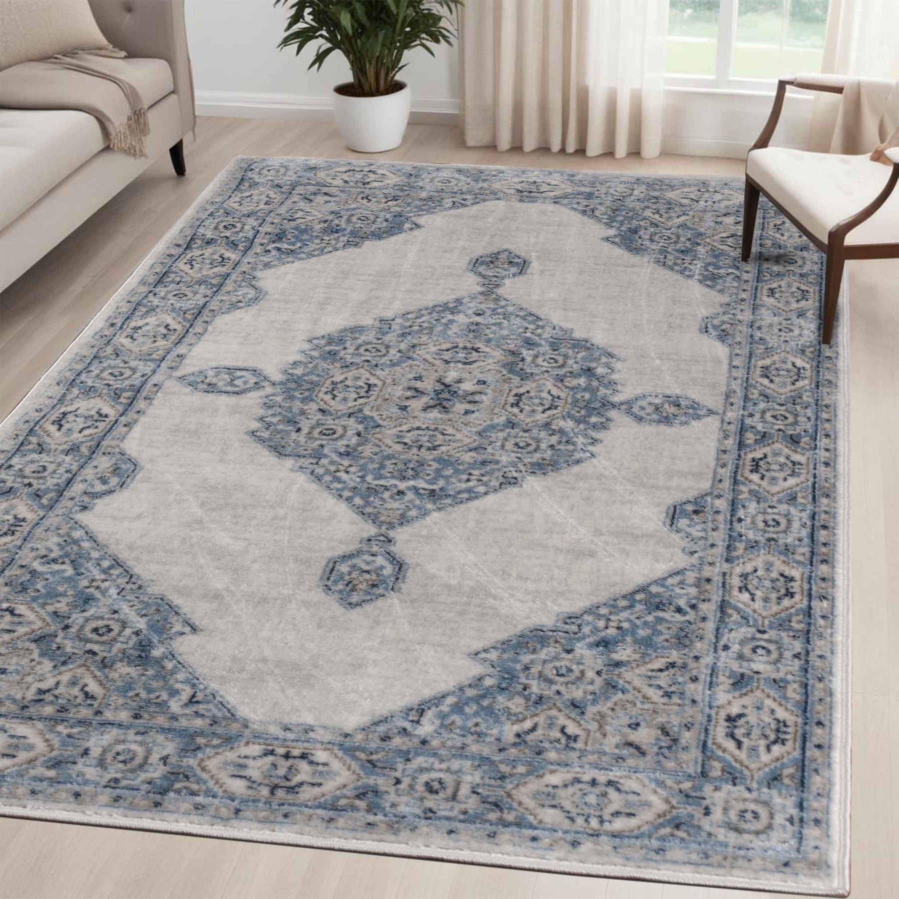 Kailani Modern Farmhouse Medallion Indoor Area Rug or Runner