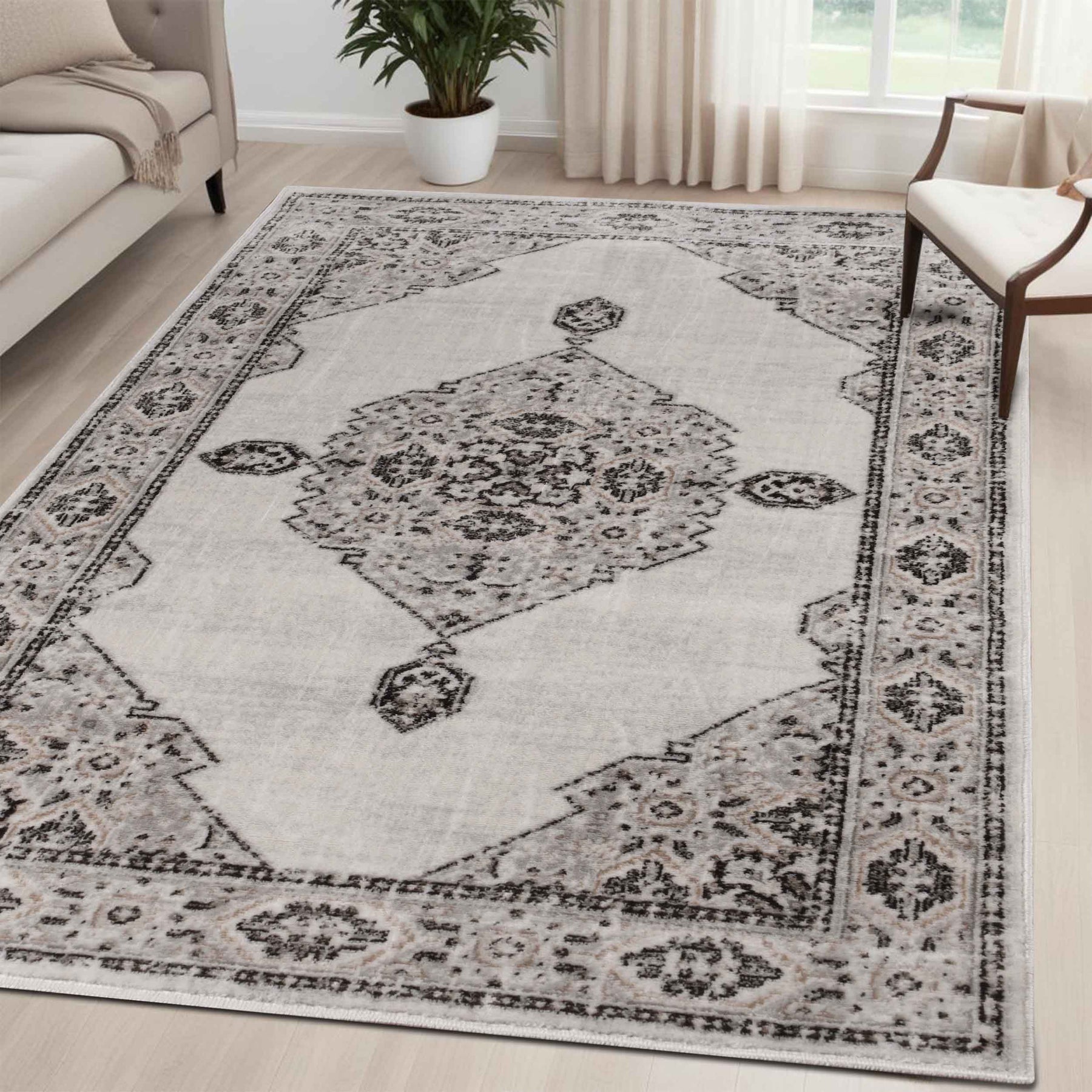 Kailani Modern Farmhouse Medallion Indoor Area Rug or Runner