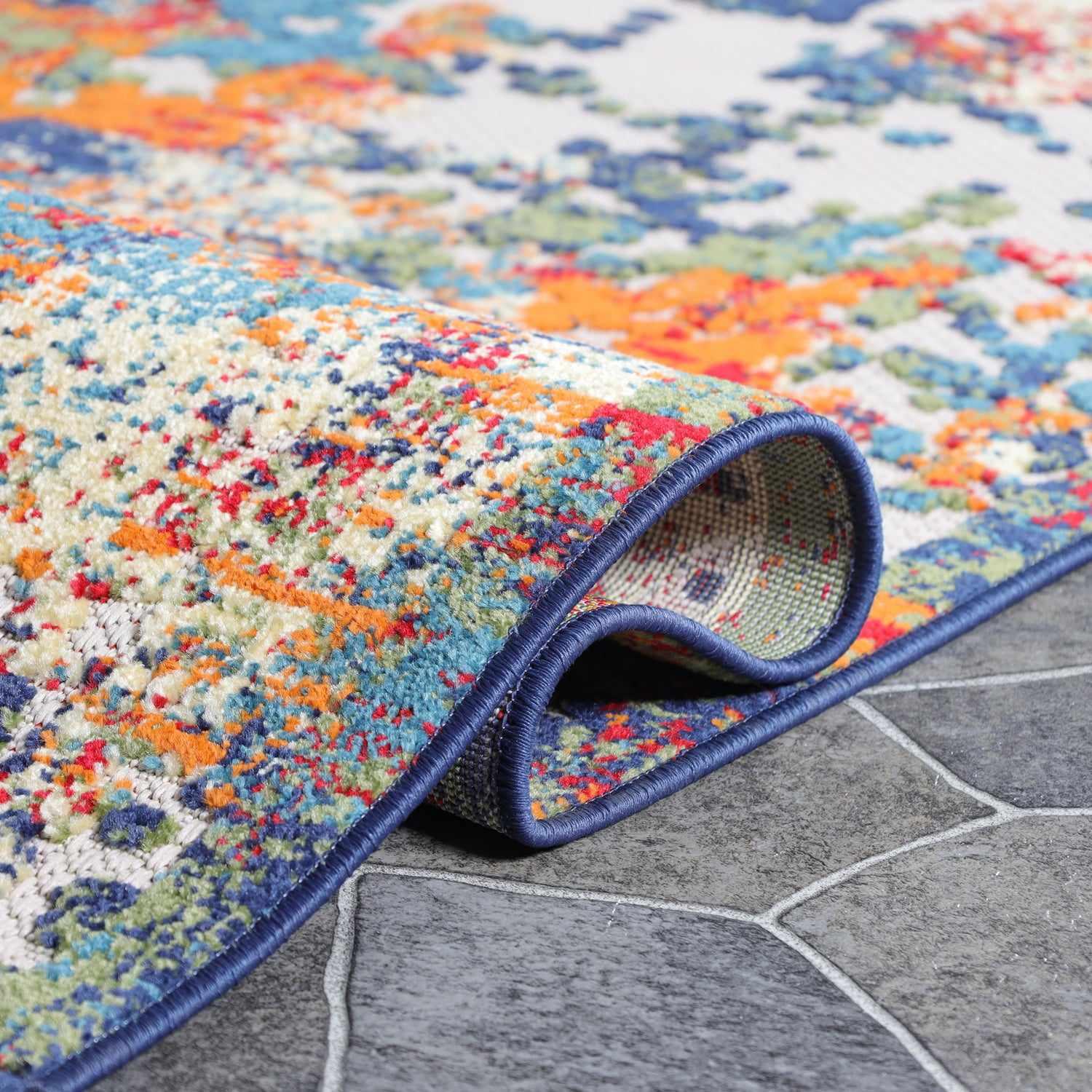 Kalina Abstract Splatter Area Rug Modern Indoor Outdoor Rug