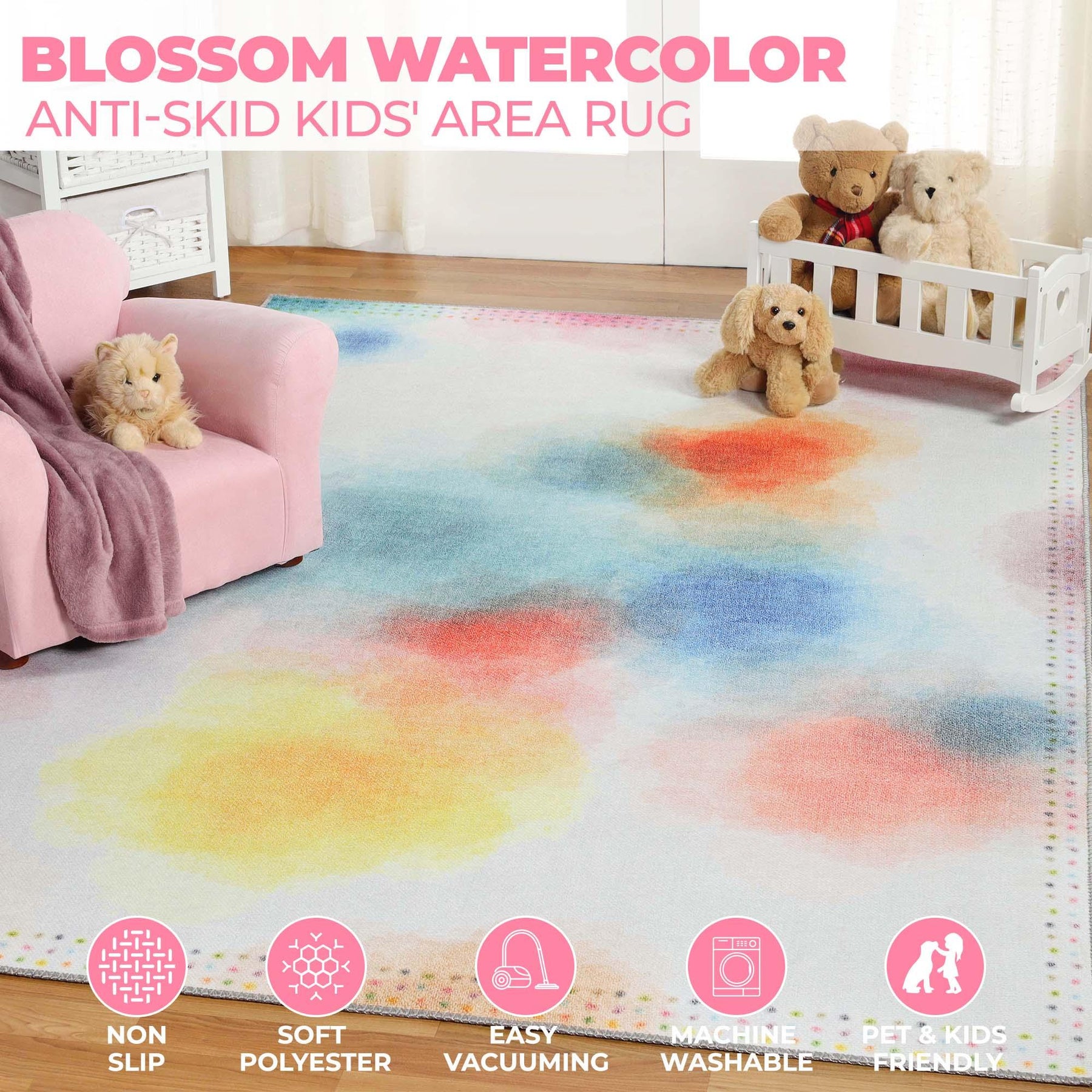 Kids Abstract Kids Indoor Area Rug or Runner Rug