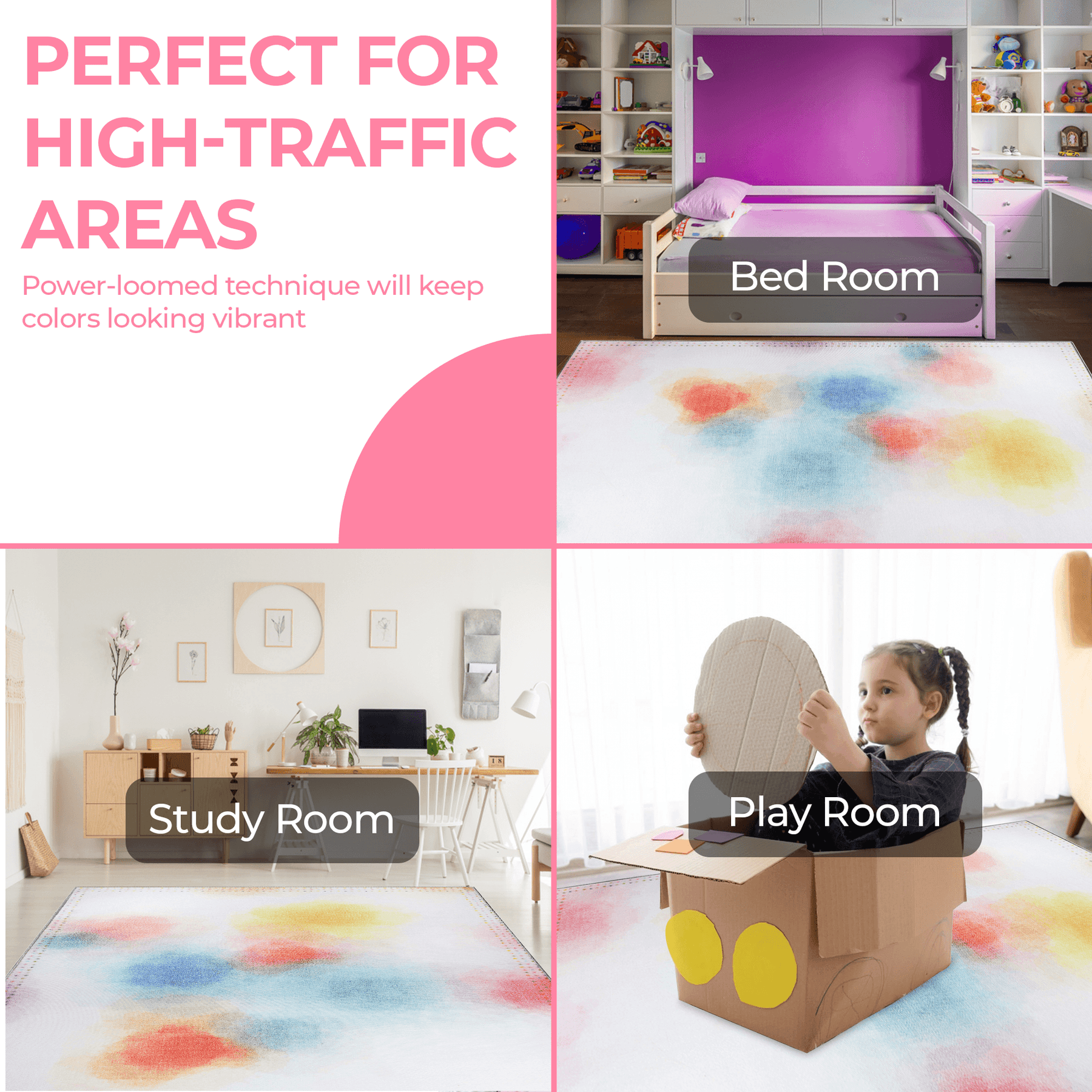 Kids Abstract Kids Indoor Area Rug or Runner Rug