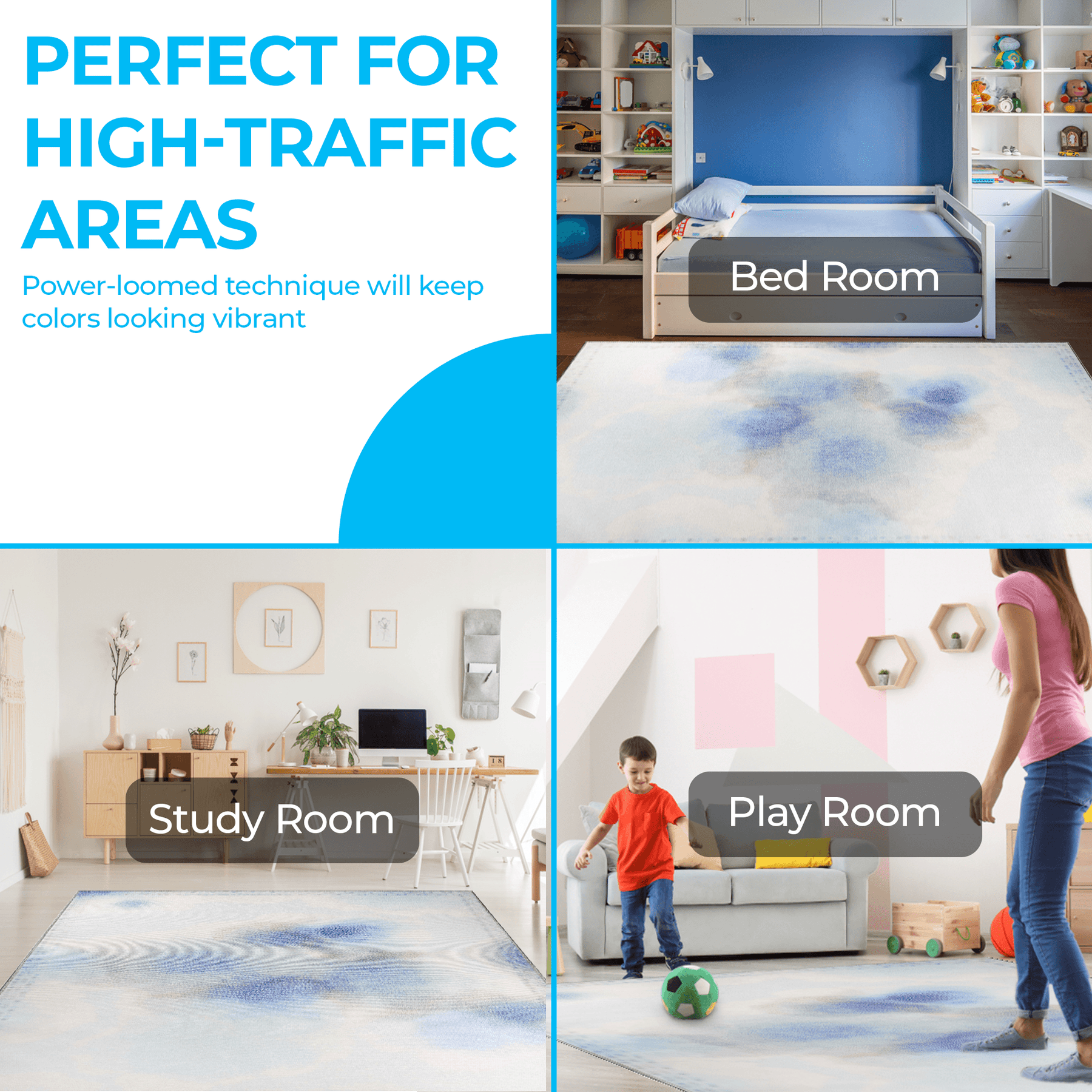 Kids Abstract Kids Indoor Area Rug or Runner Rug