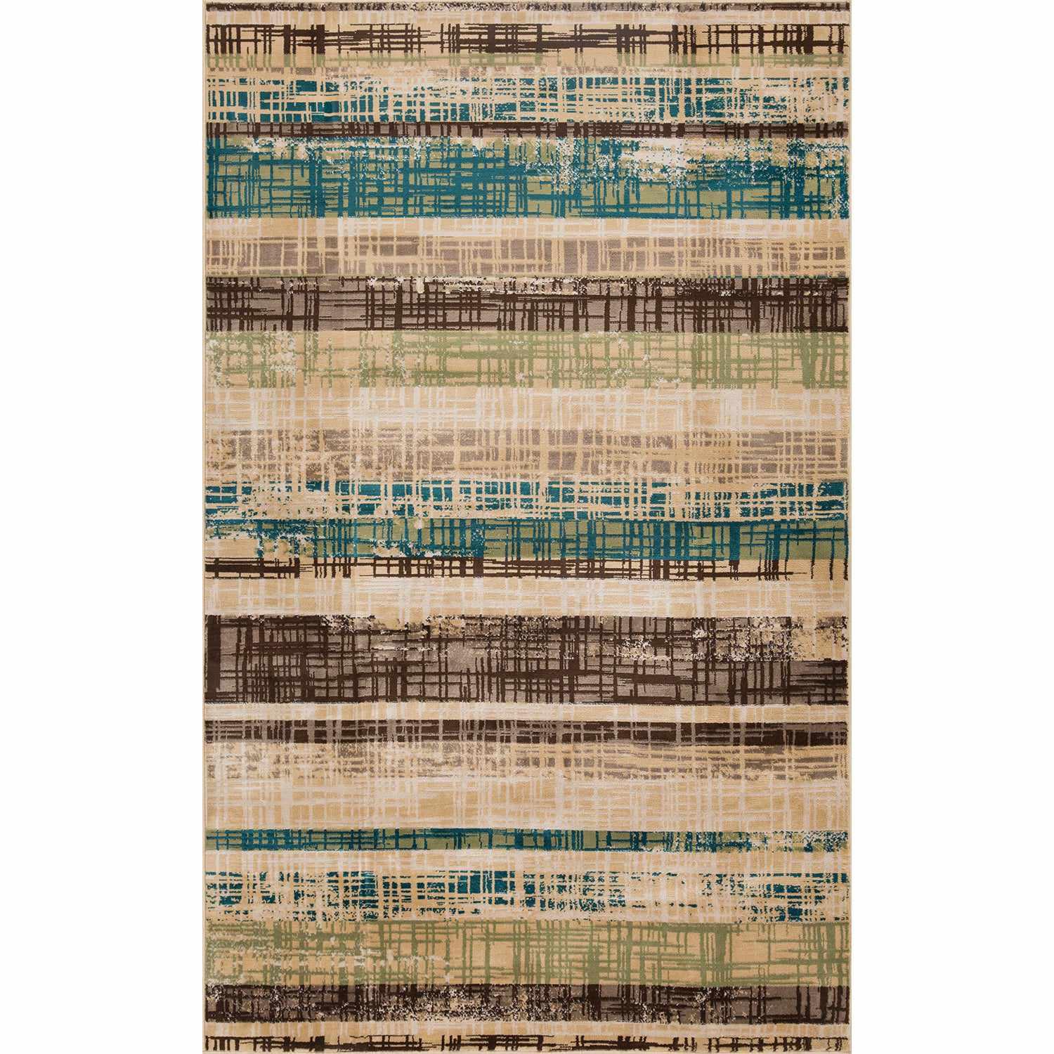 Kylemore Abstract Striped Distressed Indoor Area Rug or Runner Rug