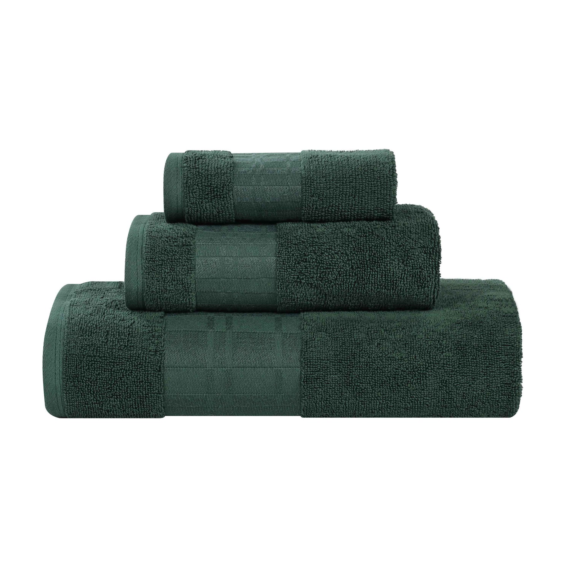 Larissa Cotton Geometric Border 3 Piece Assorted Towel Set