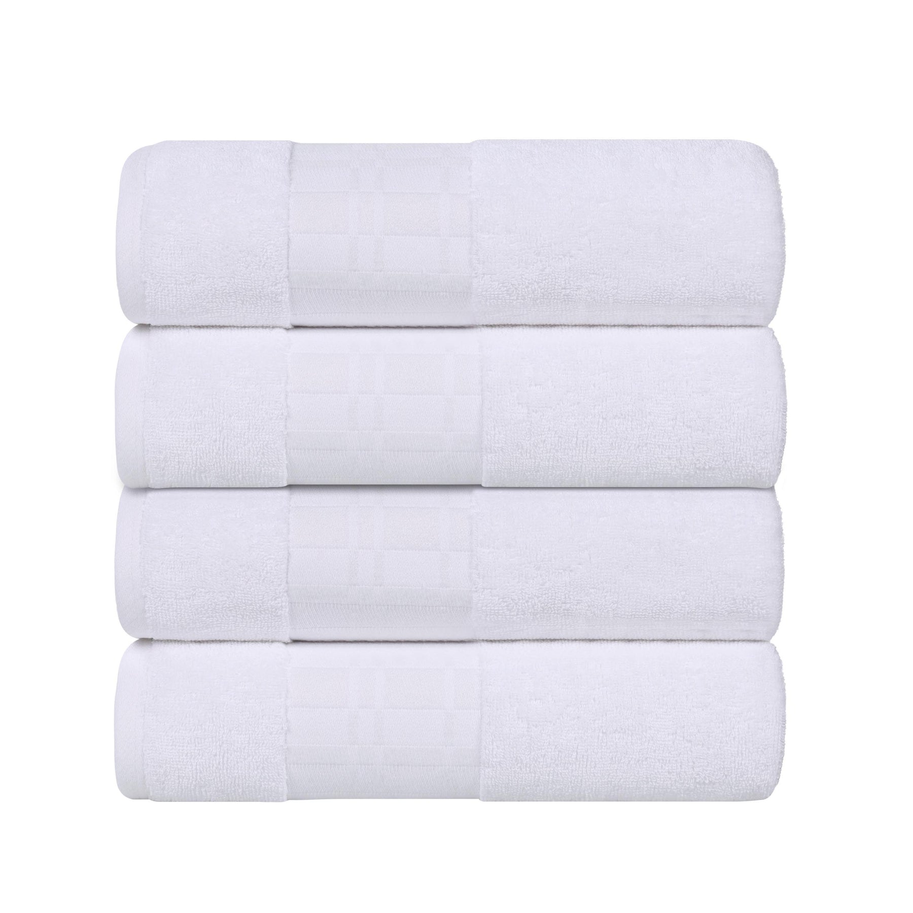 Larissa Cotton Geometric Border Bath Towel Set of 4