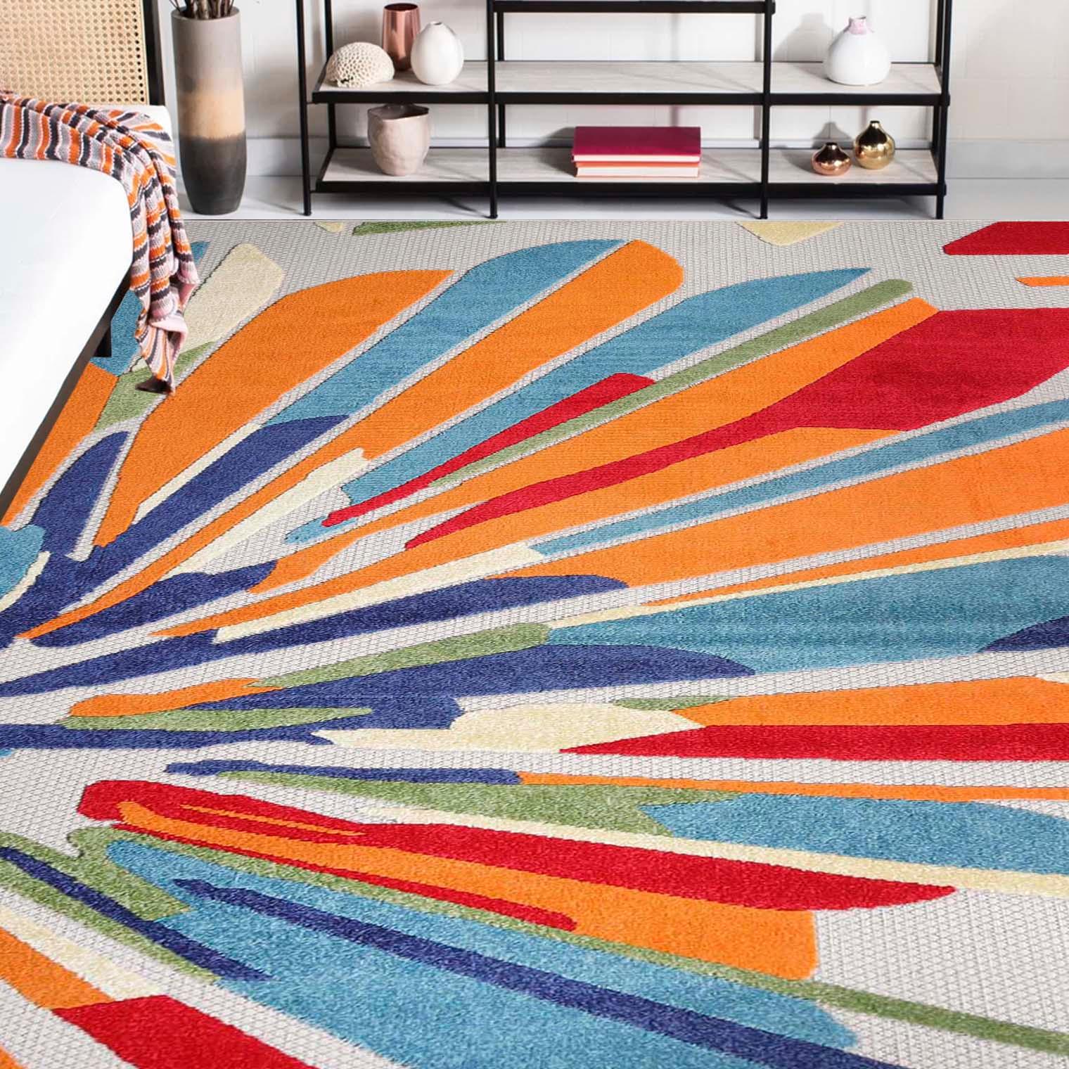 Leander Geometric Abstract Area Rug Modern Indoor Outdoor Rugs