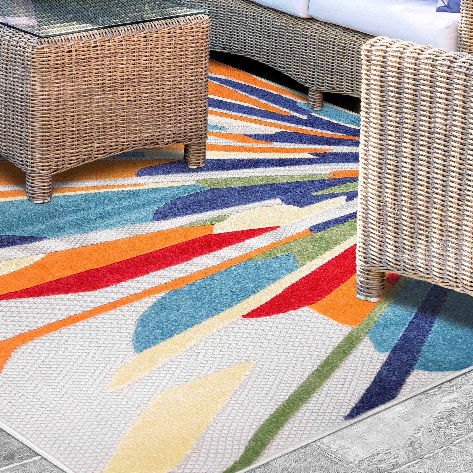 Leander Geometric Abstract Area Rug Modern Indoor Outdoor Rugs