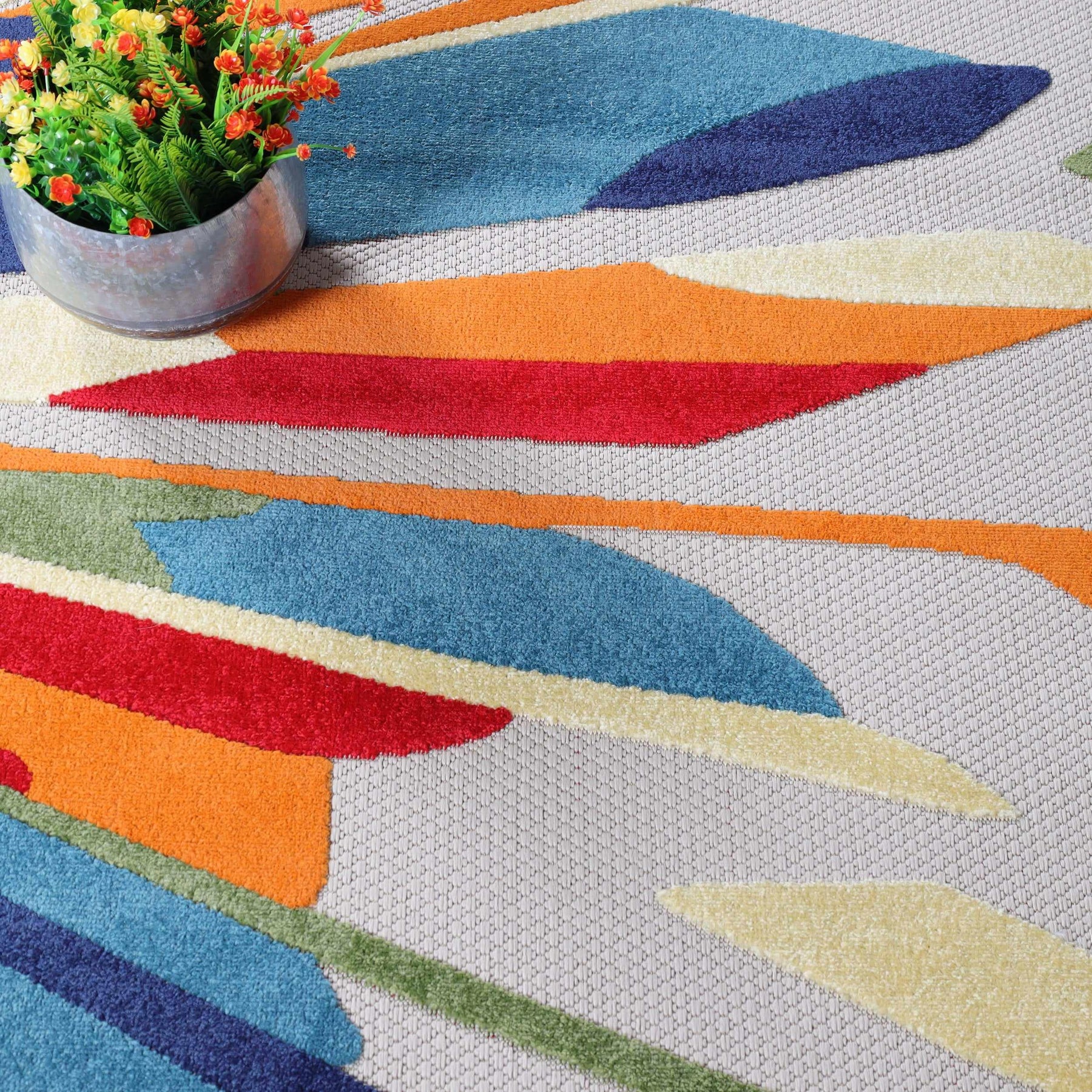 Leander Geometric Abstract Area Rug Modern Indoor Outdoor Rugs
