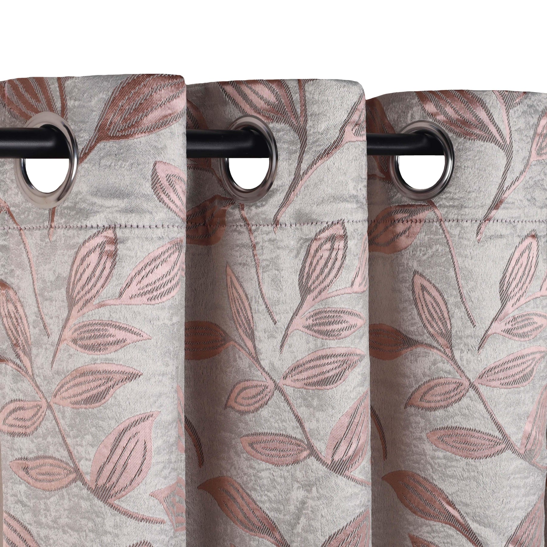 Leaves Machine Washable Room Darkening Blackout Curtains 8 Pieces