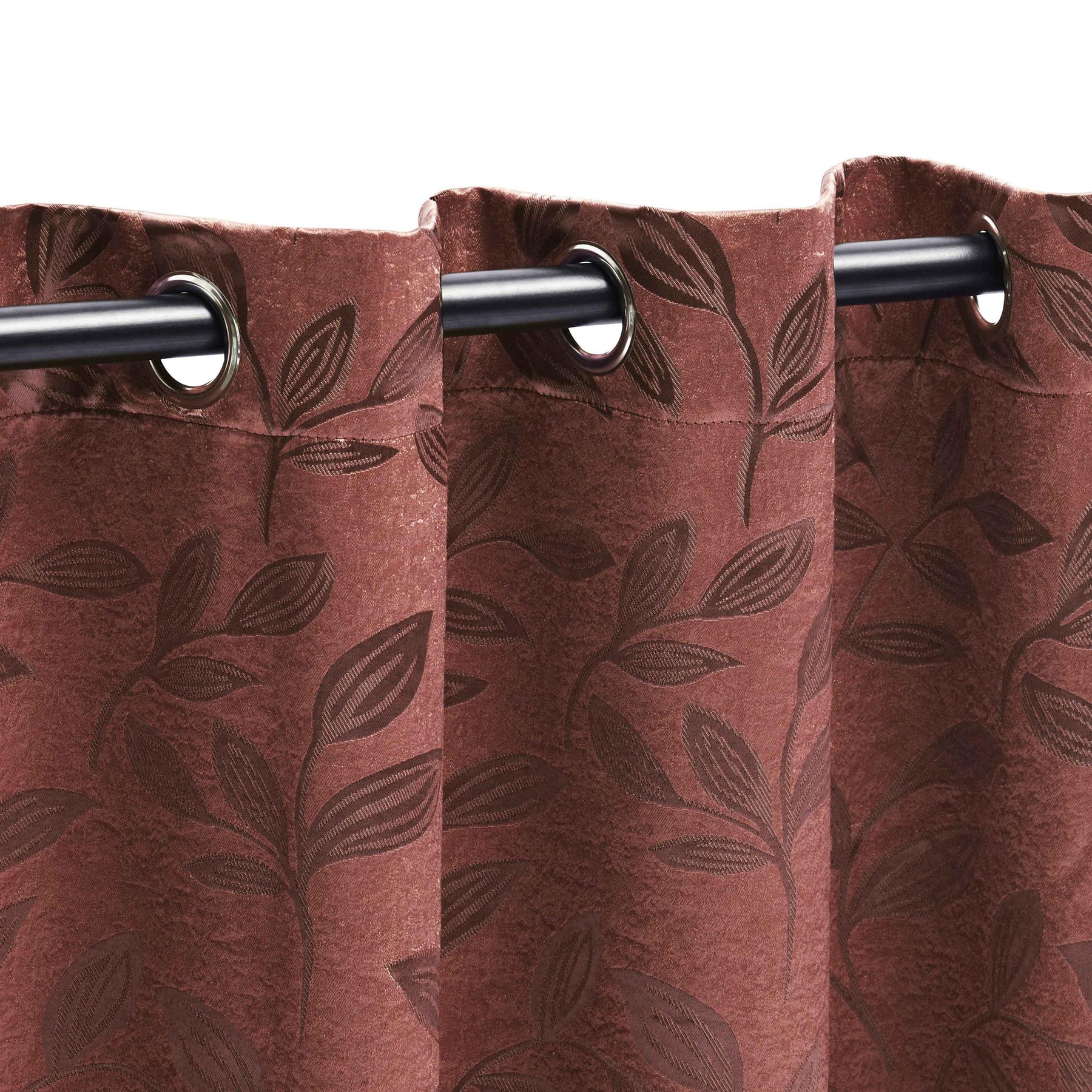 Leaves Machine Washable Room Darkening Blackout Curtains 8 Pieces