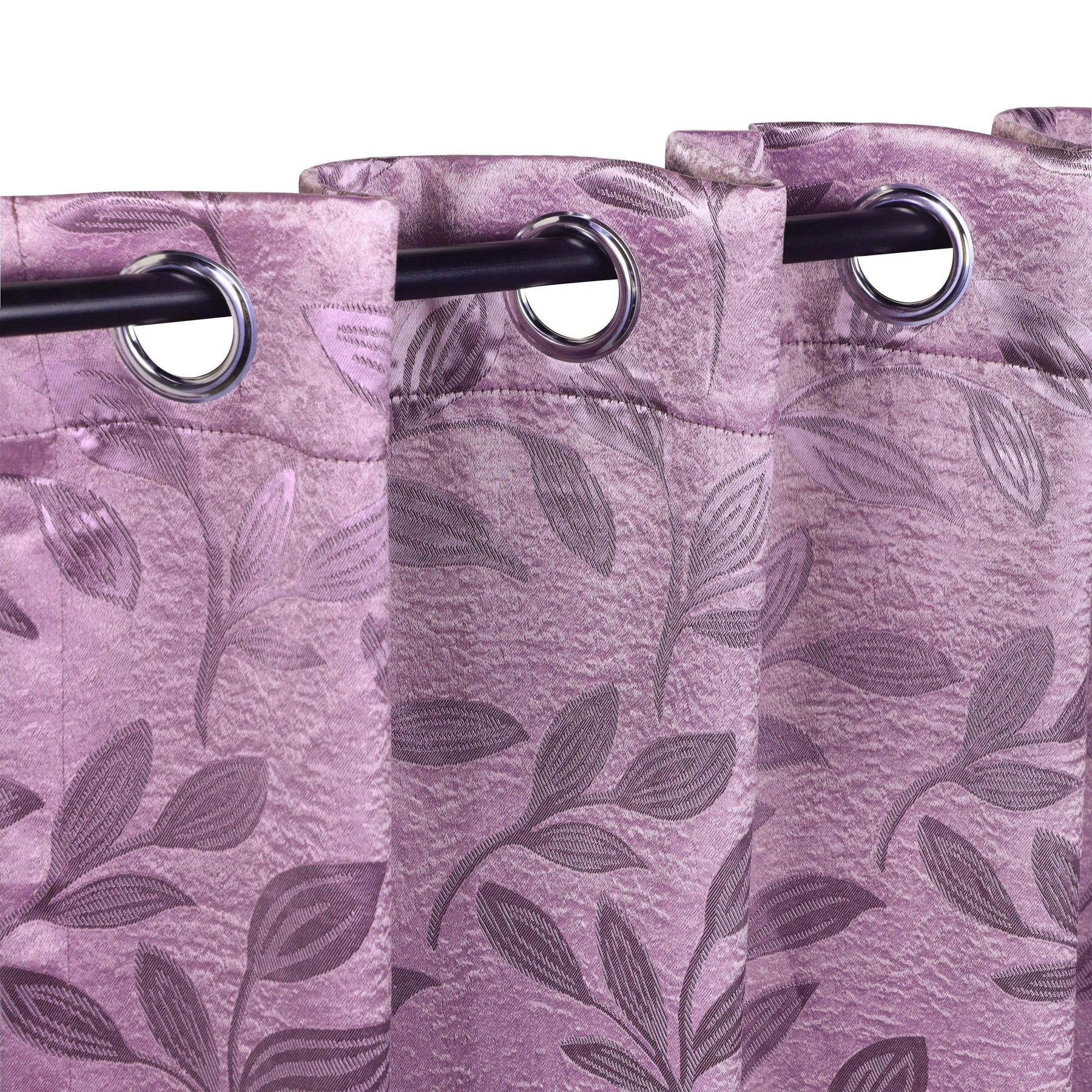 Leaves Machine Washable Room Darkening Blackout Curtains, Set of 2