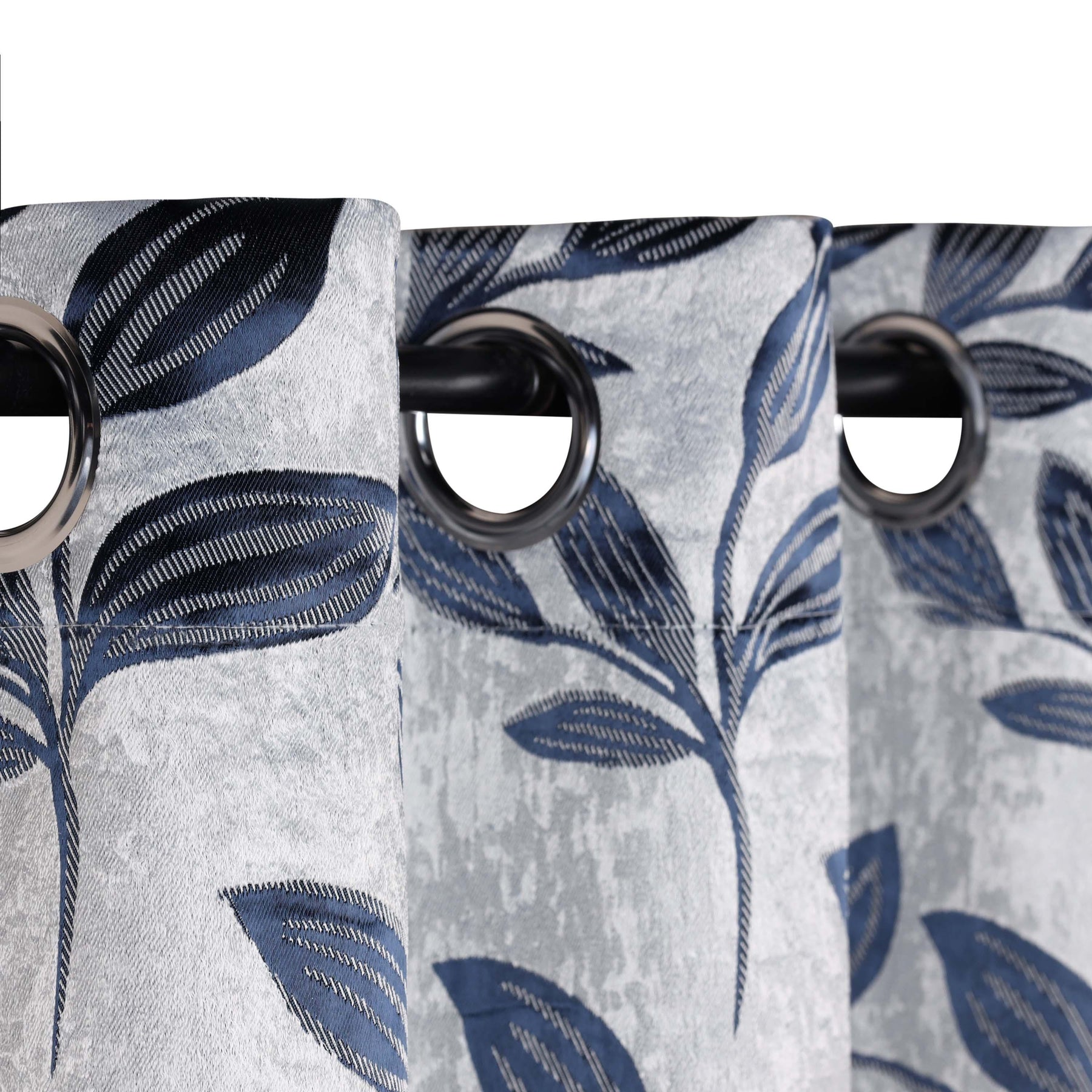 Leaves Machine Washable Room Darkening Blackout Curtains, Set of 2