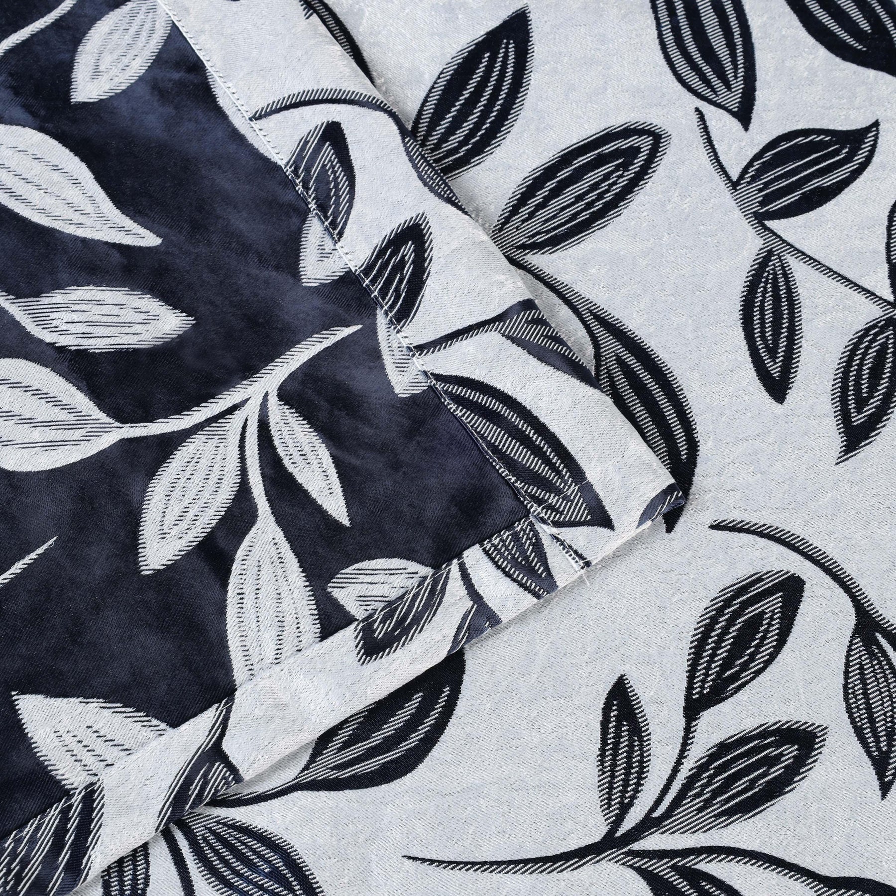 Leaves Machine Washable Room Darkening Blackout Curtains, Set of 2