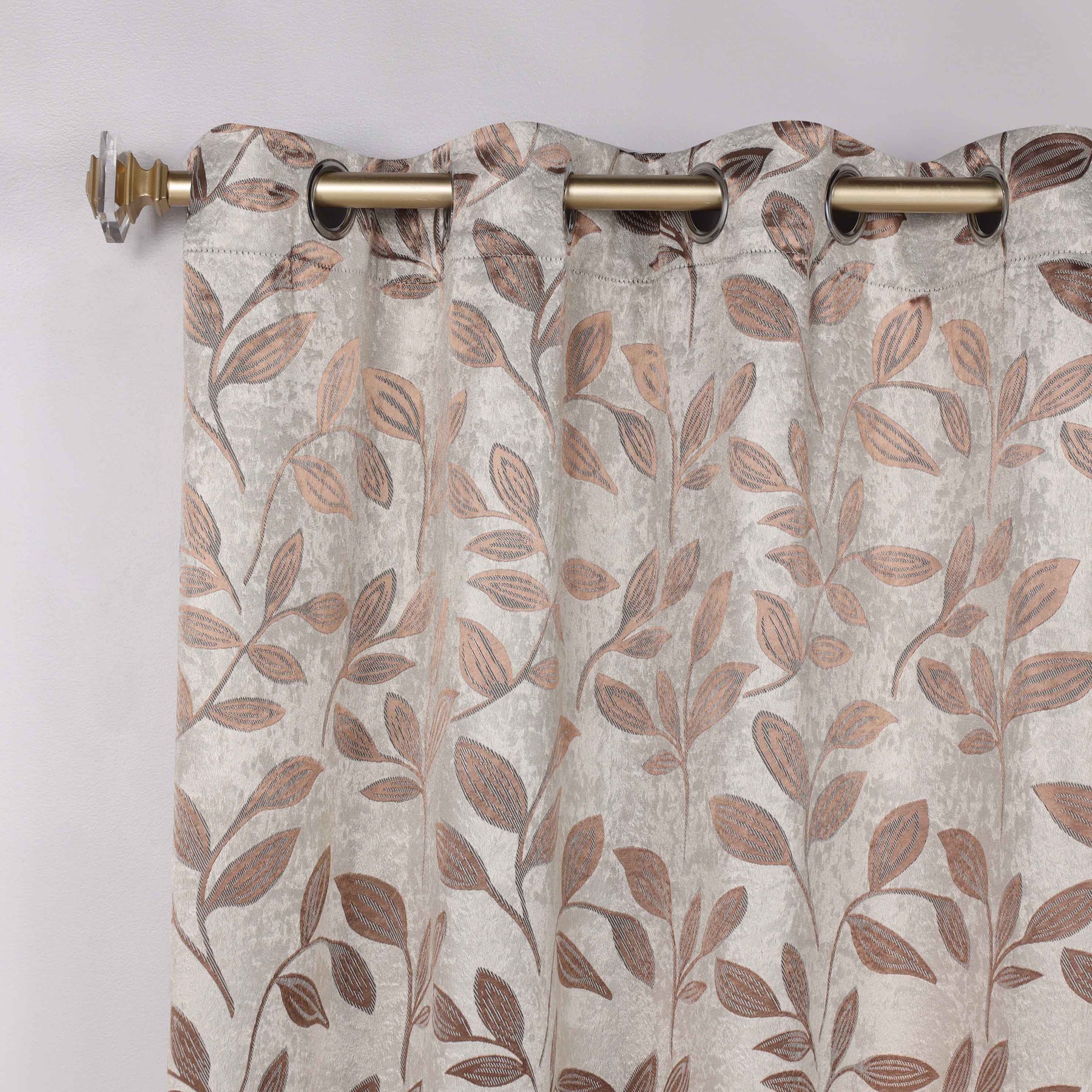 Leaves Room Darkening Washable Blackout Curtain Panels, Set of 2