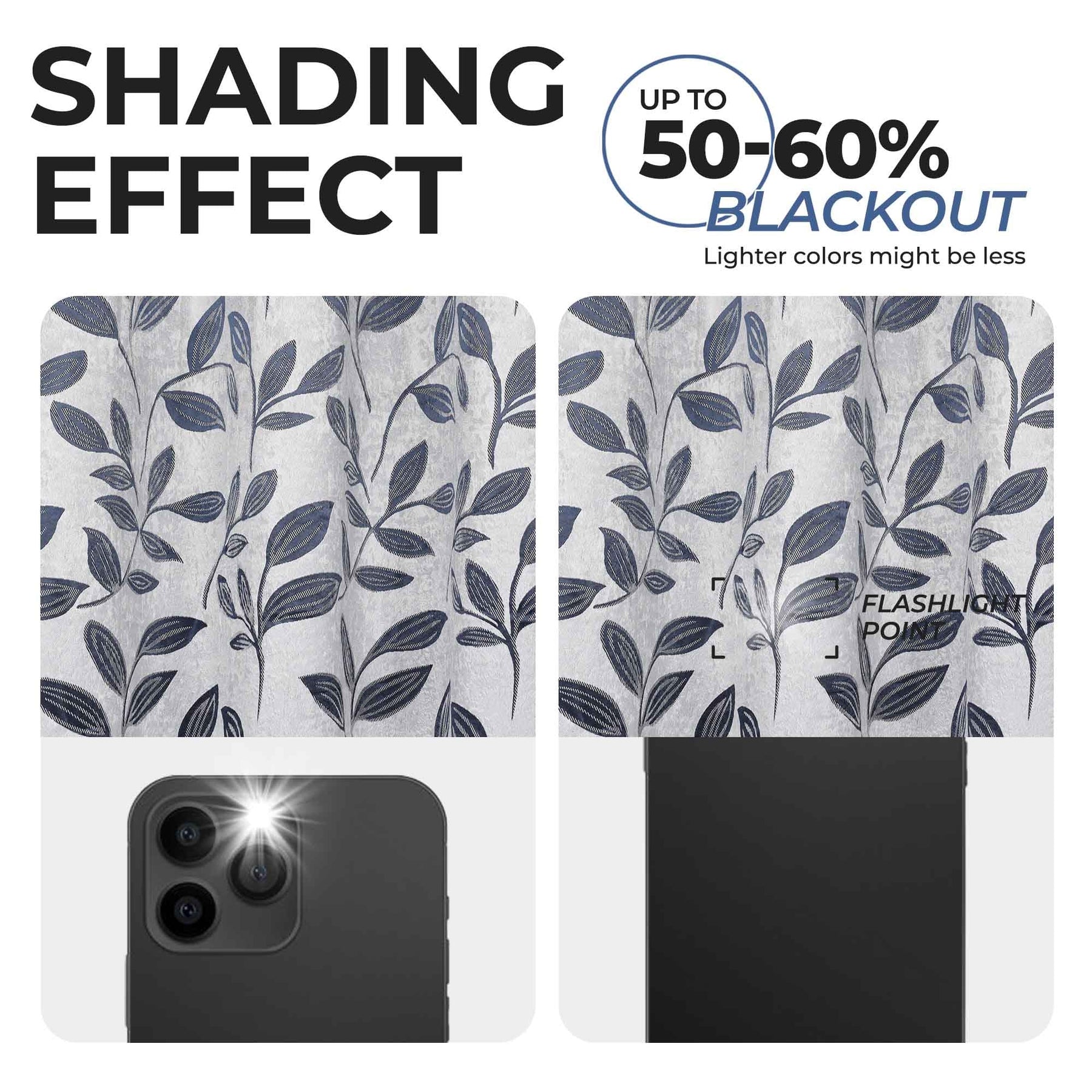 Leaves Room Darkening Washable Blackout Curtain Panels, Set of 2