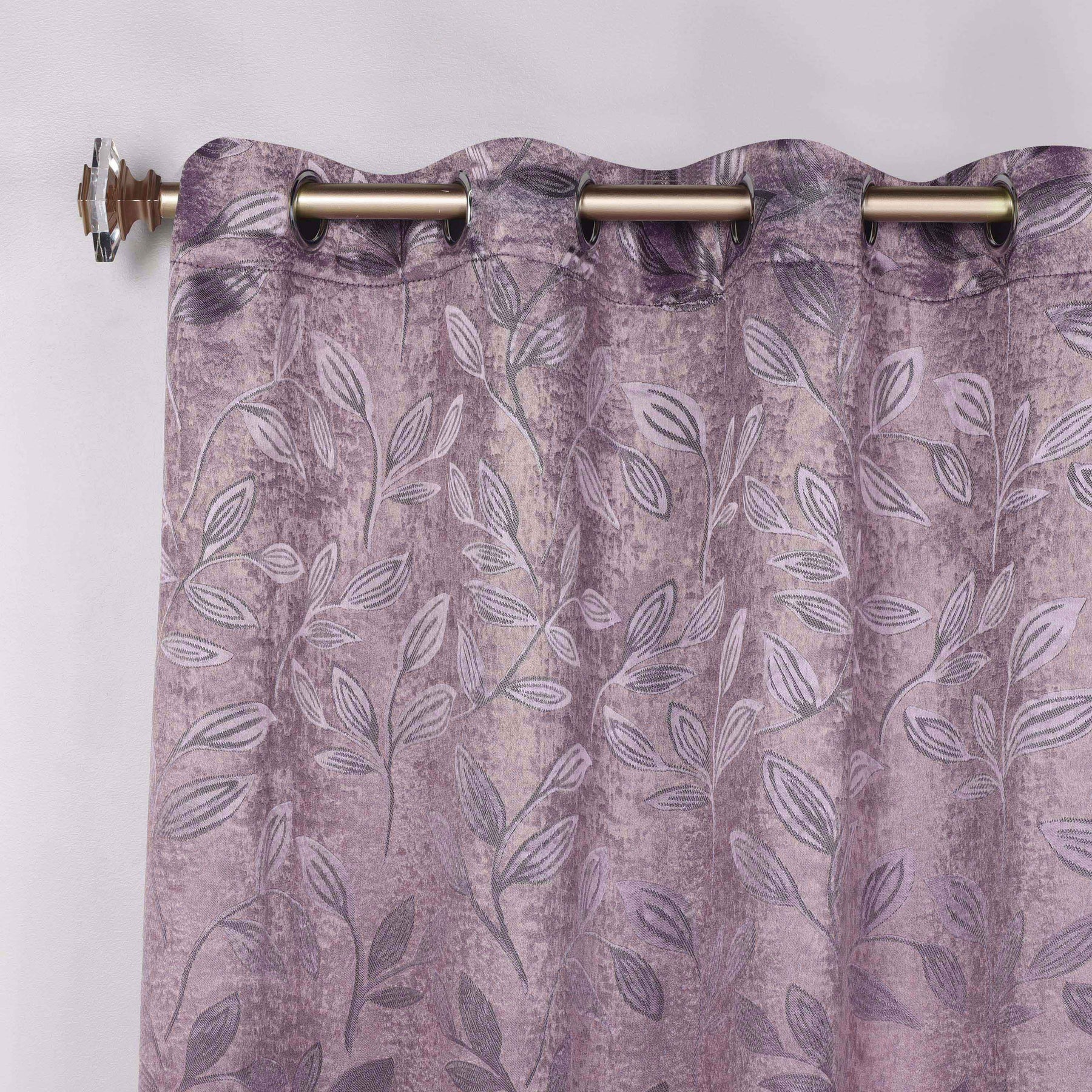 Leaves Room Darkening Washable Blackout Curtain Panels, Set of 2