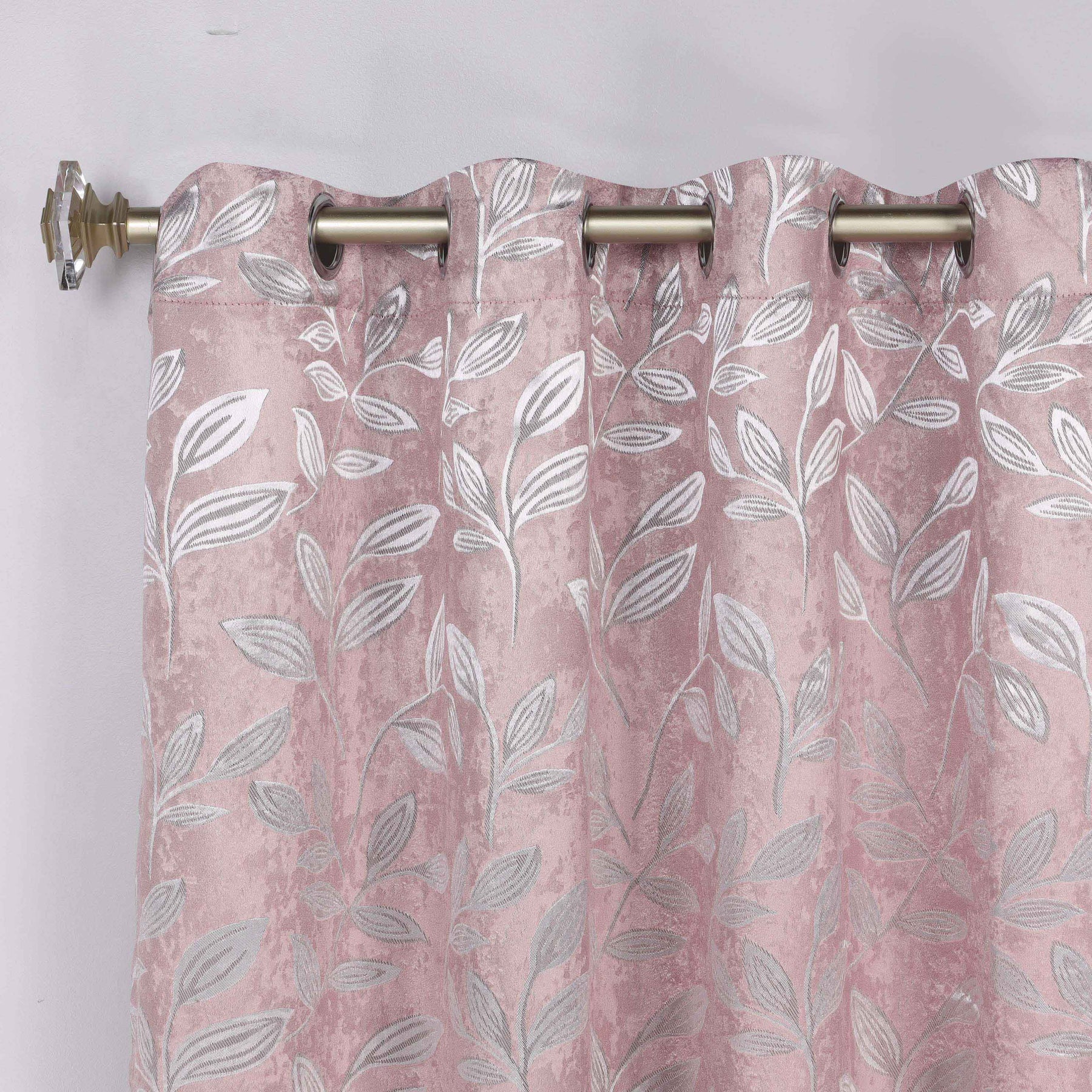 Leaves Room Darkening Washable Blackout Curtain Panels, Set of 2