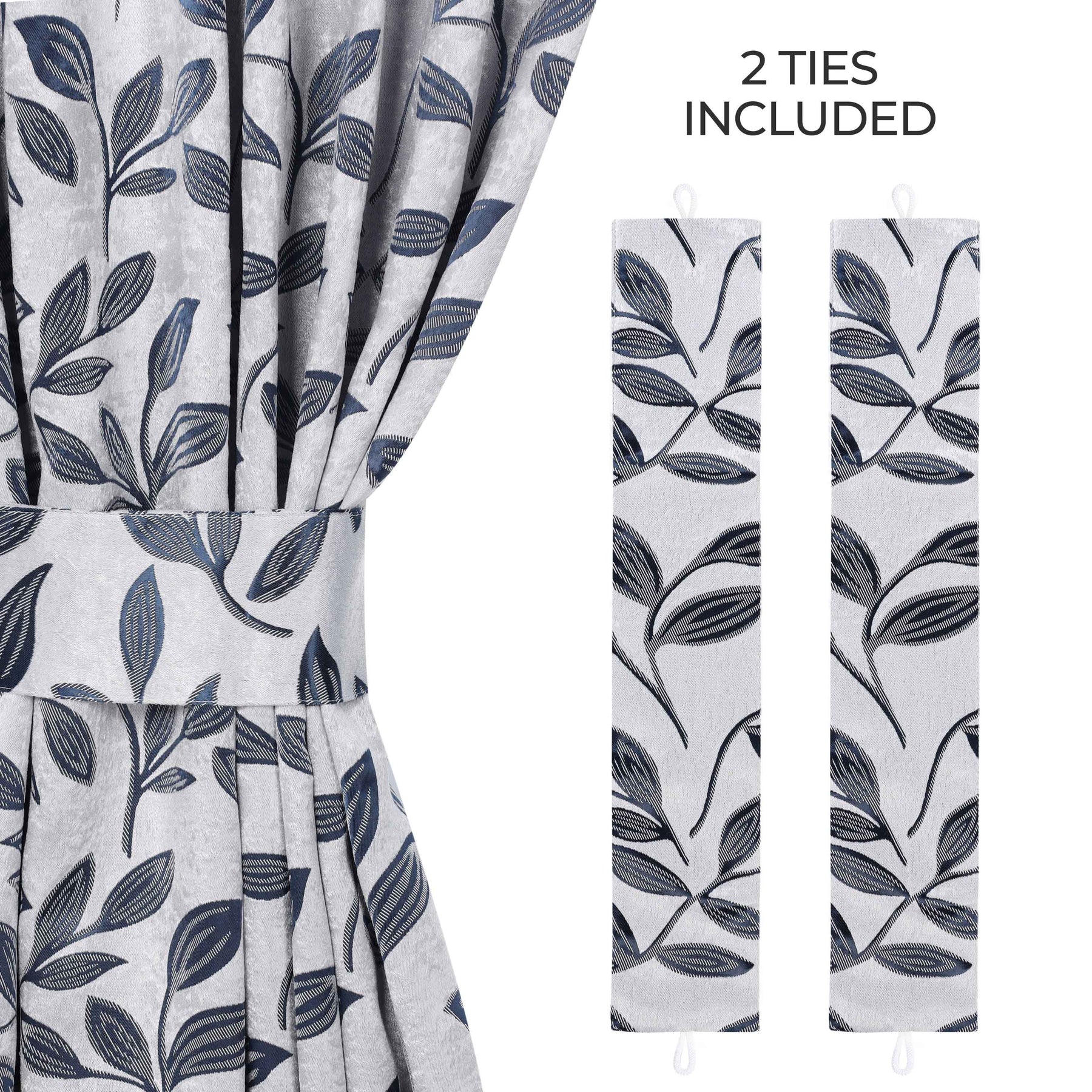 Leaves Room Darkening Washable Blackout Curtain Panels, Set of 2