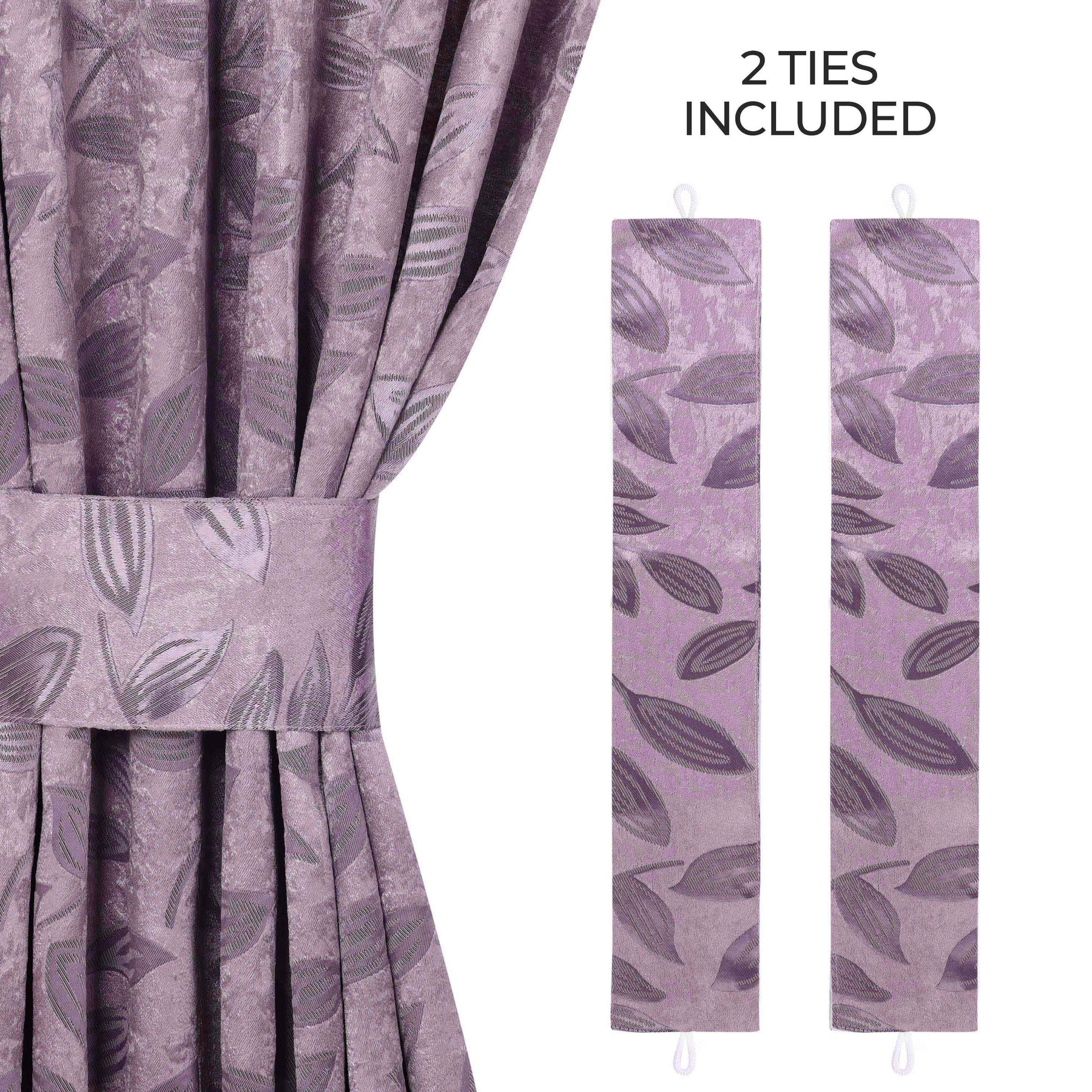 Leaves Room Darkening Washable Blackout Curtain Panels, Set of 2