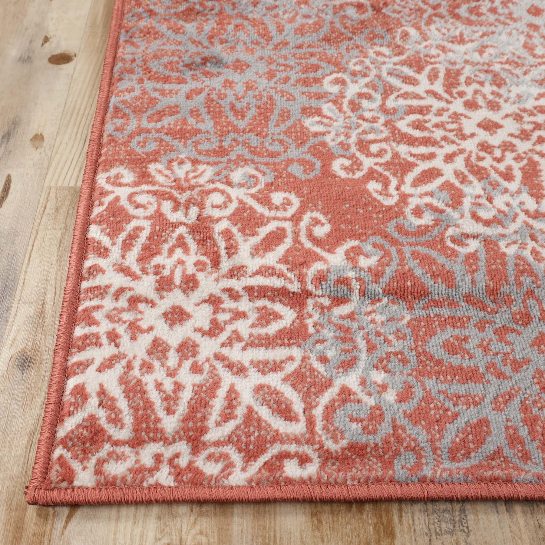 Leigh Traditional Floral Scroll Indoor Area Rug or Runner Rug Or Door Mat