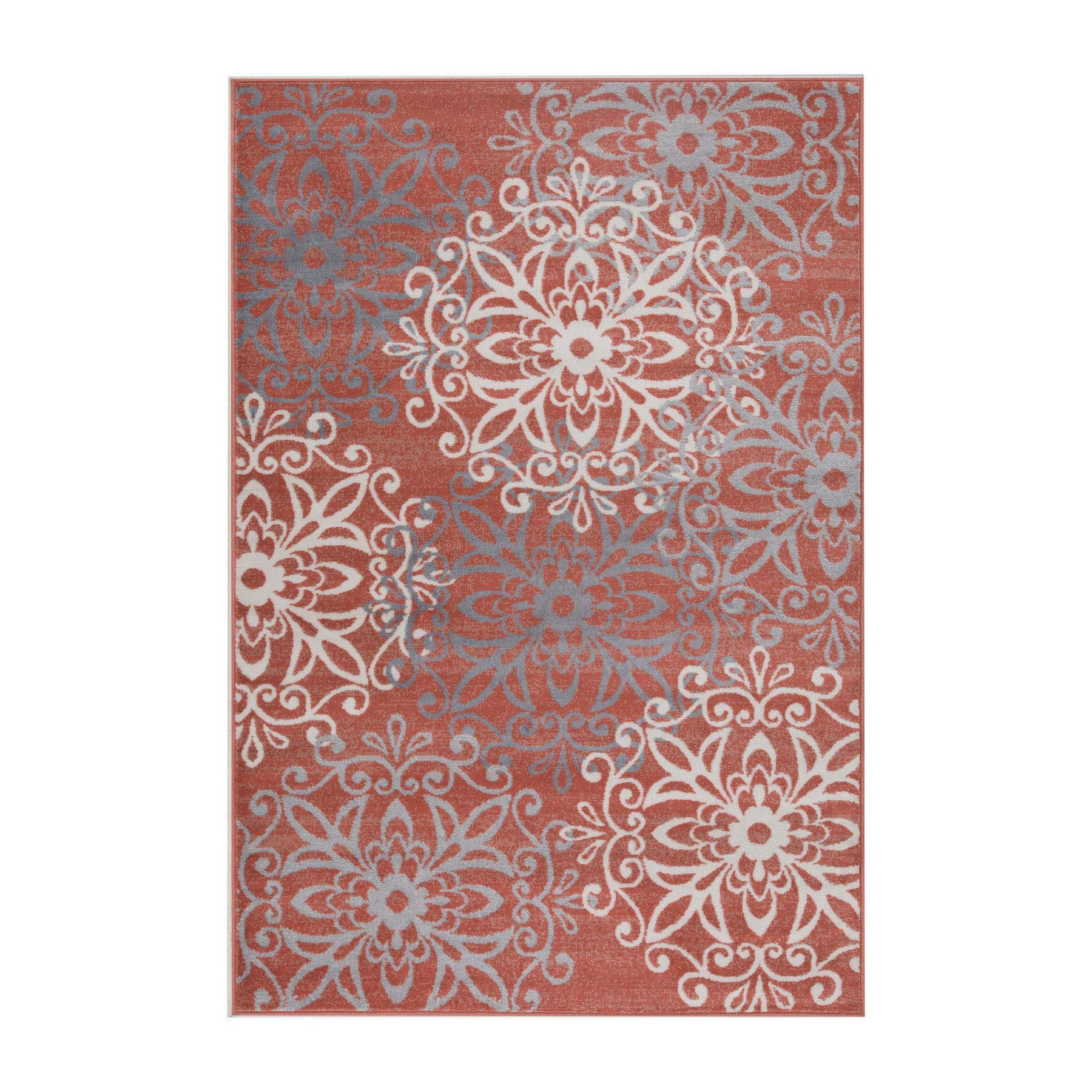 Leigh Traditional Floral Scroll Indoor Area Rug or Runner Rug Or Door Mat