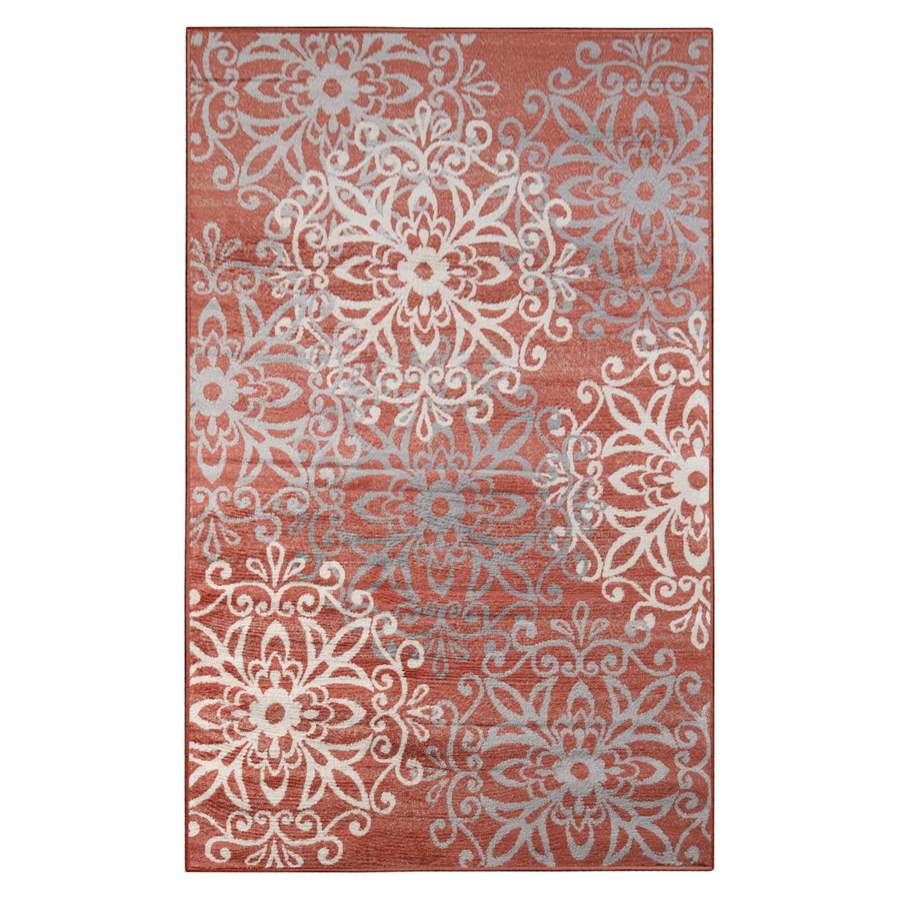 Leigh Traditional Floral Scroll Indoor Area Rug or Runner Rug Or Door Mat