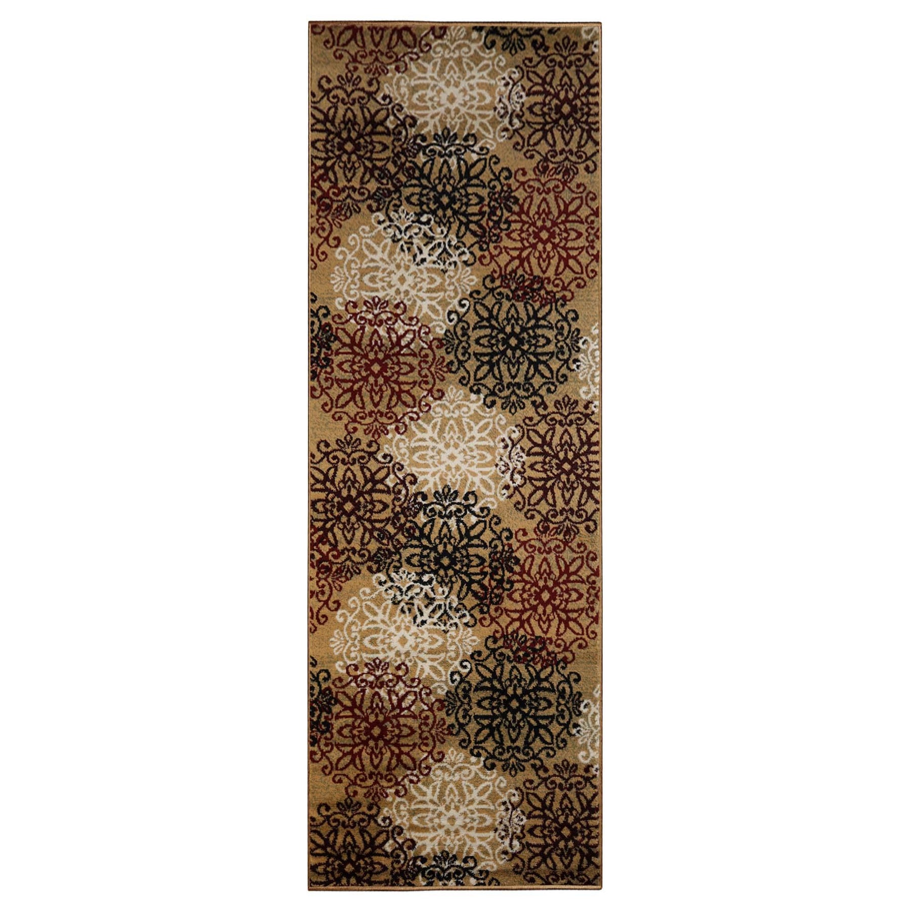 Leigh Traditional Floral Scroll Indoor Area Rug or Runner Rug Or Door Mat