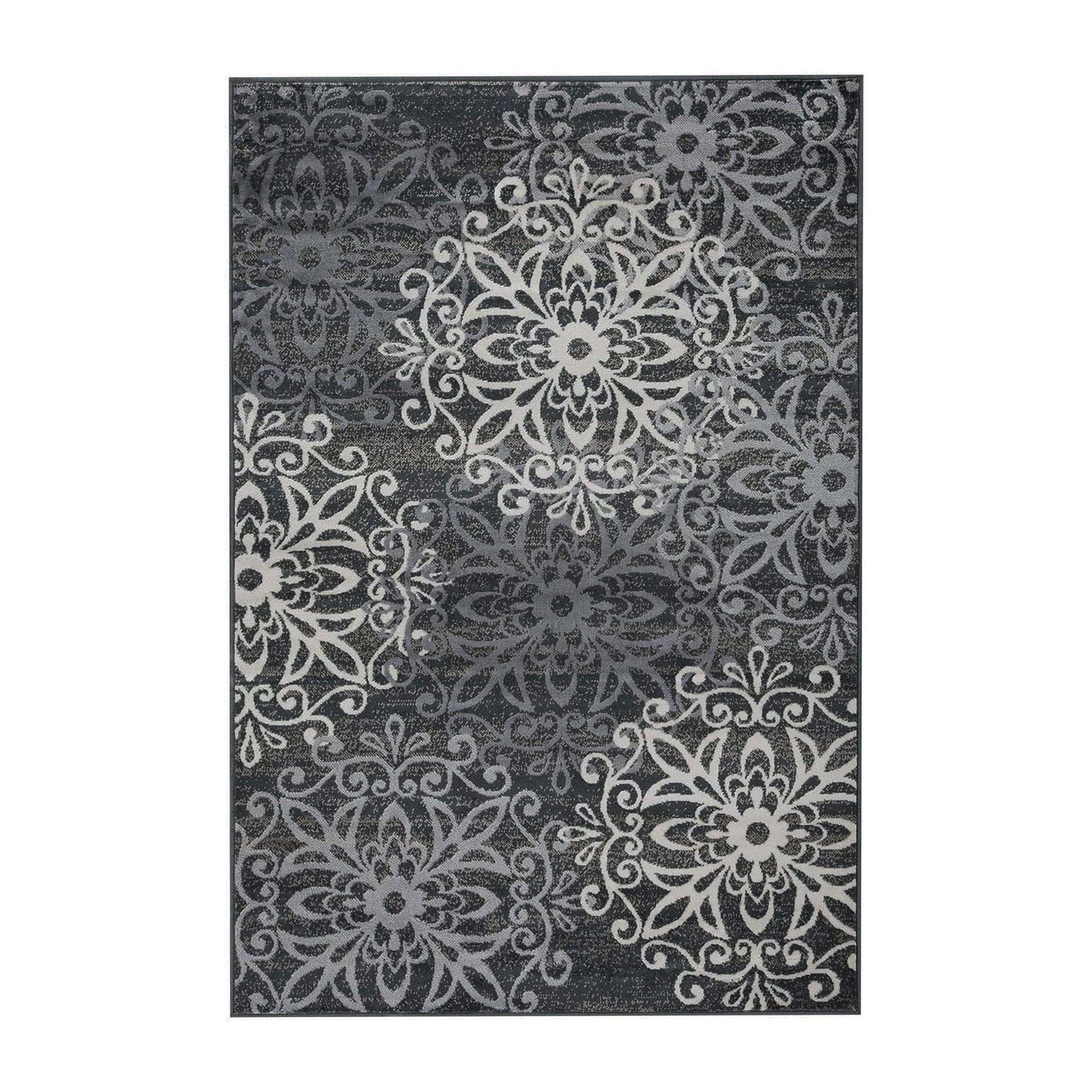 Leigh Traditional Floral Scroll Indoor Area Rug or Runner Rug Or Door Mat
