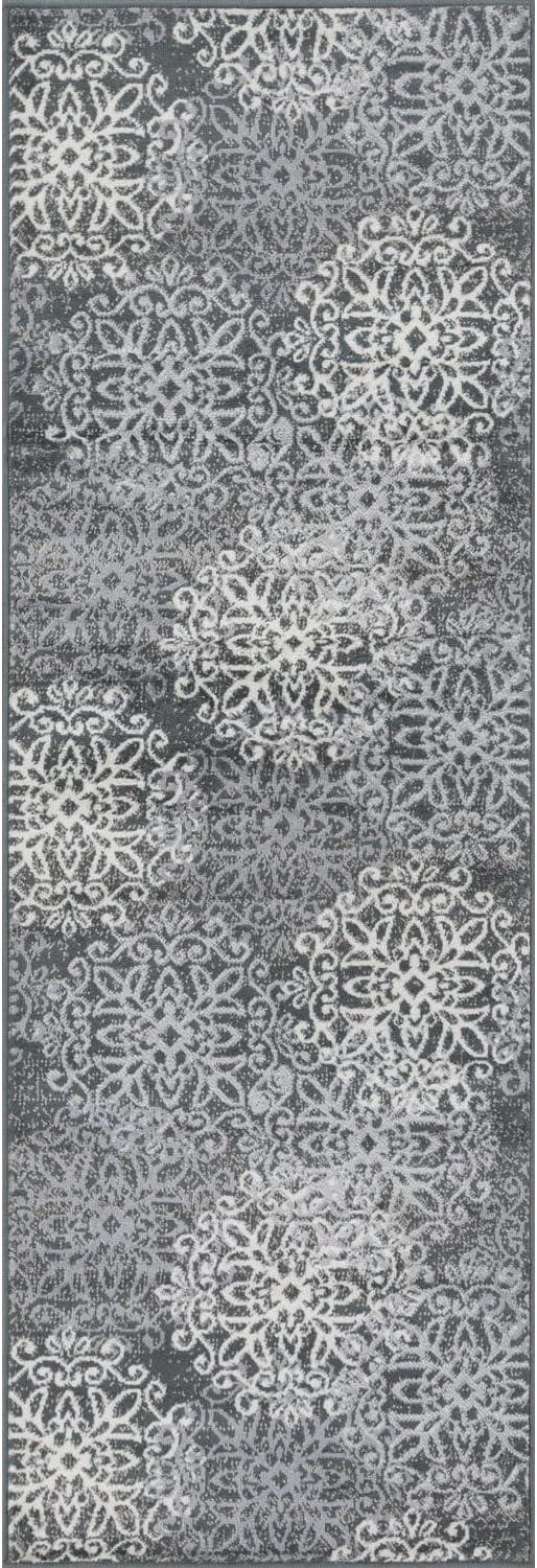 Leigh Traditional Floral Scroll Indoor Area Rug or Runner Rug Or Door Mat