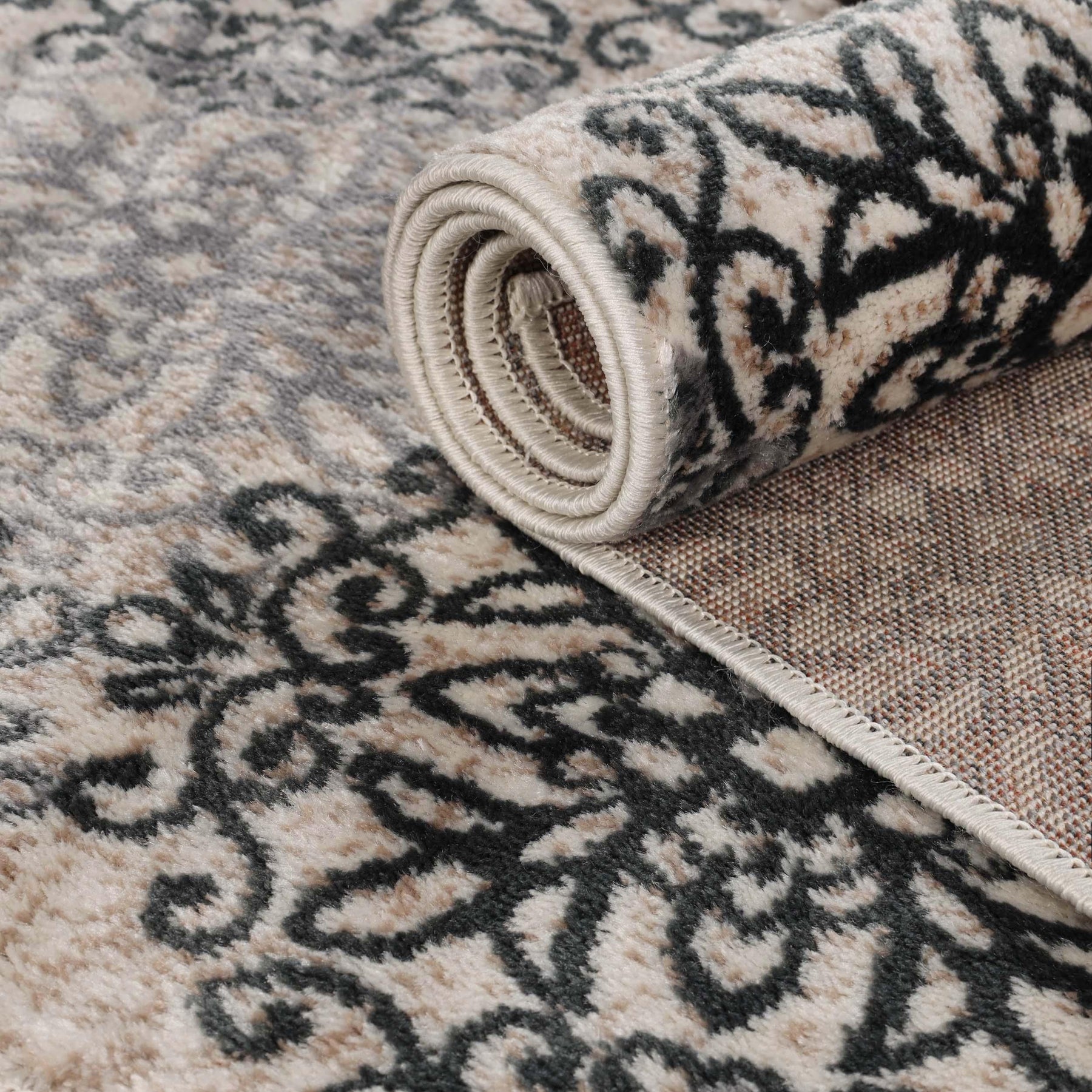 Leigh Traditional Floral Scroll Indoor Area Rug or Runner Rug Or Door Mat
