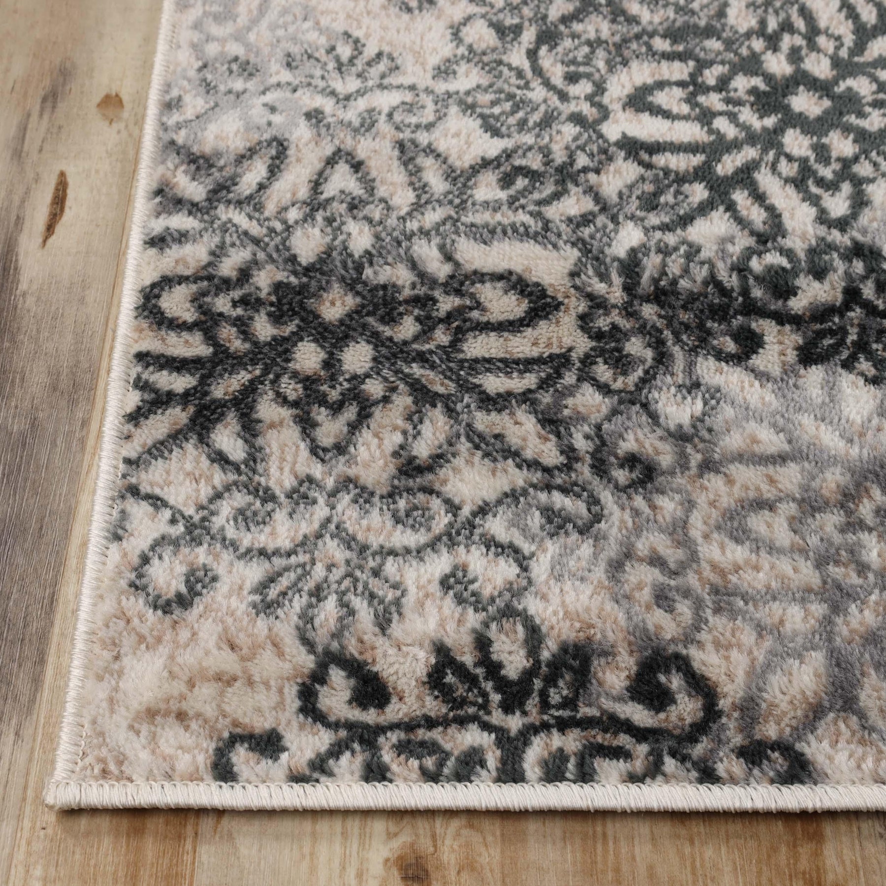 Leigh Traditional Floral Scroll Indoor Area Rug or Runner Rug Or Door Mat