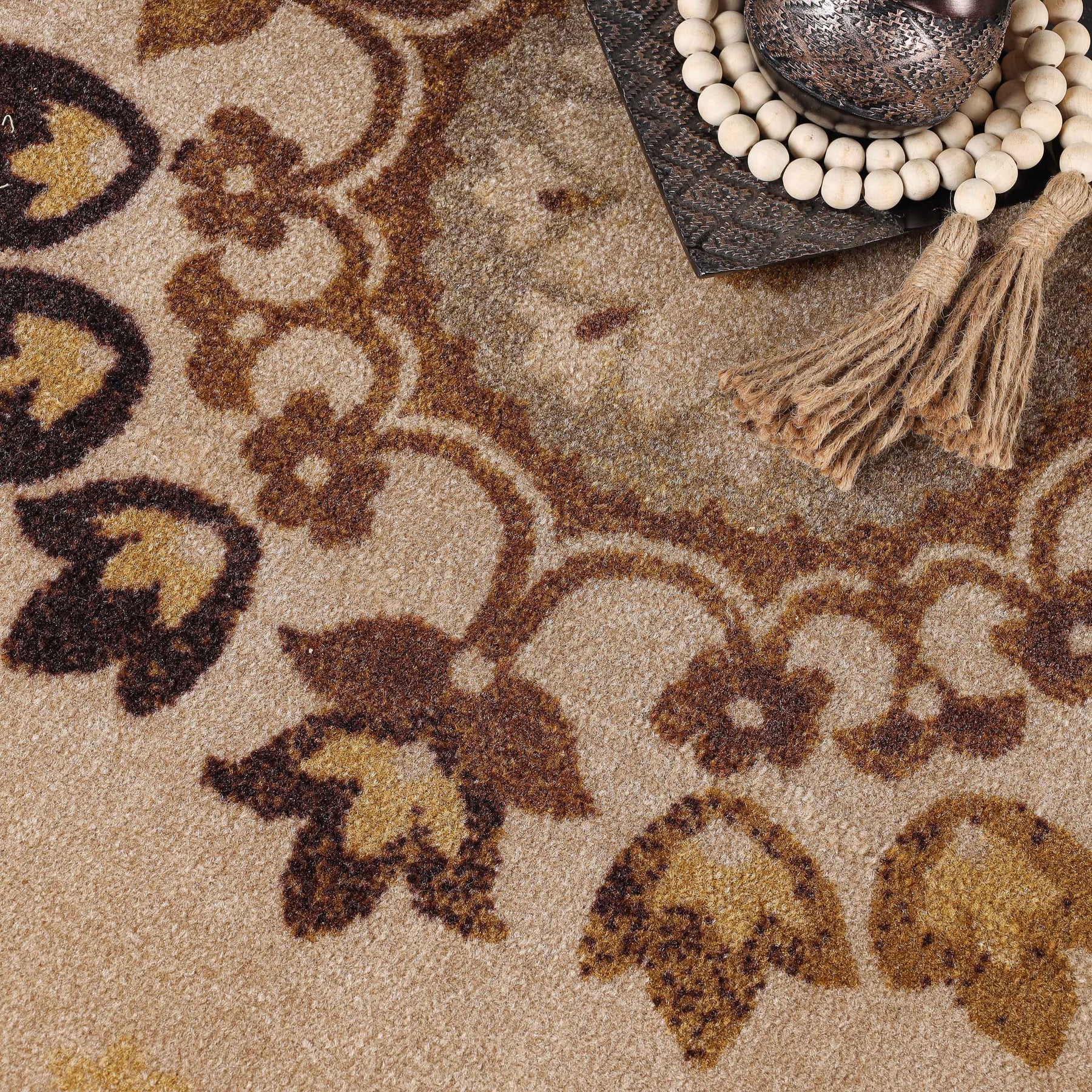 Liena Floral Medallion Non-Slip Washable Area Rug or Runner