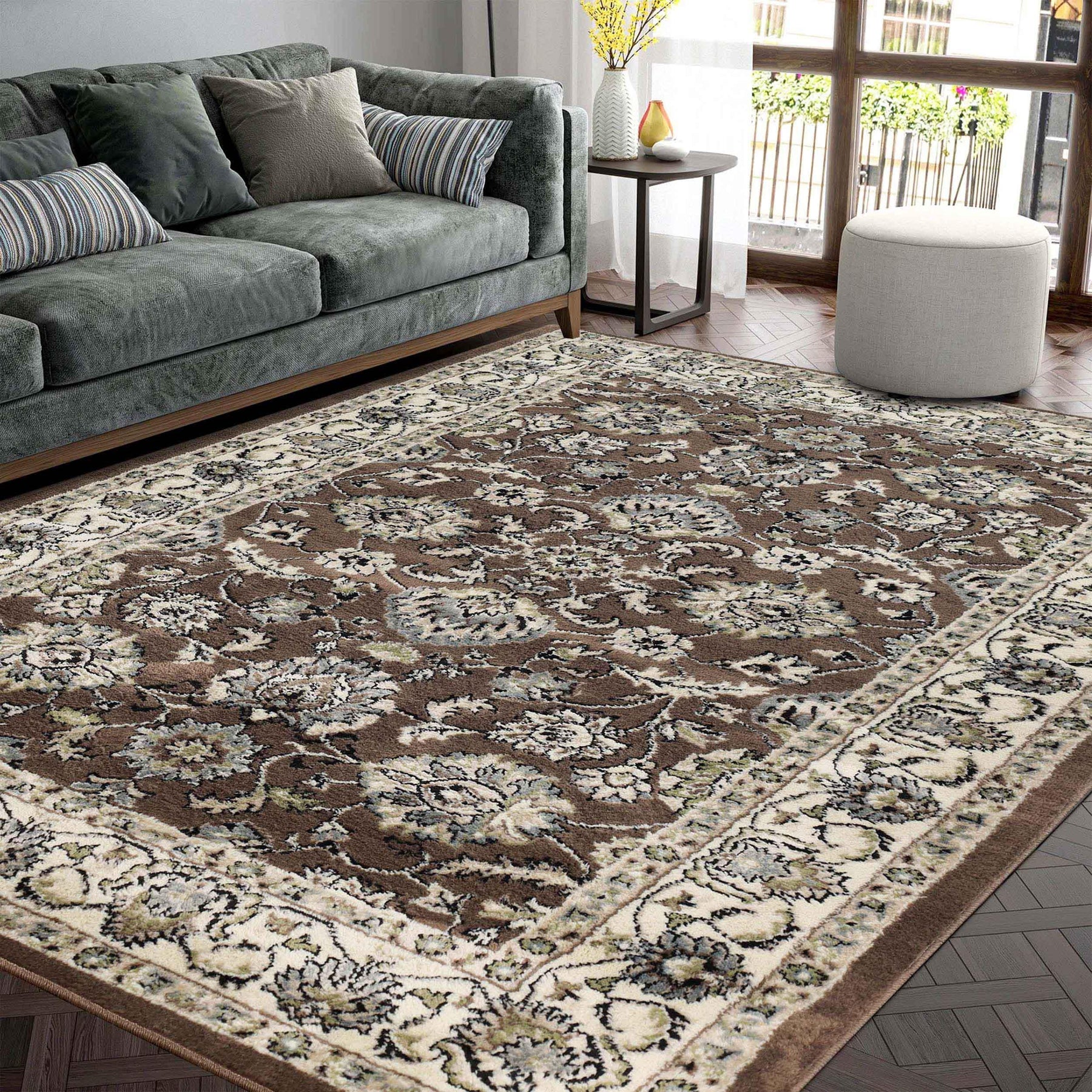 Lille Traditional Elegant Floral Textured Indoor Area Rug