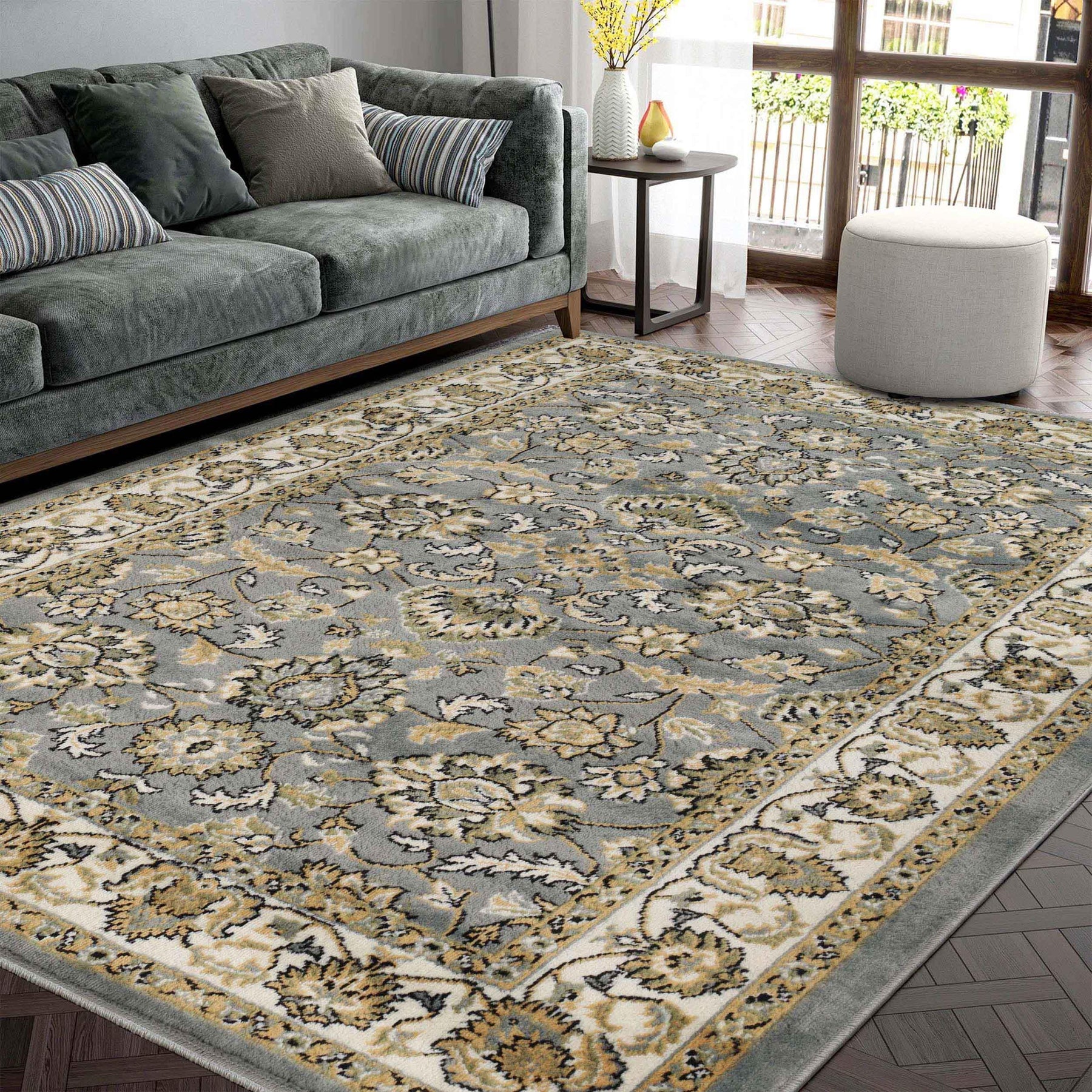 Lille Traditional Elegant Floral Textured Indoor Area Rug
