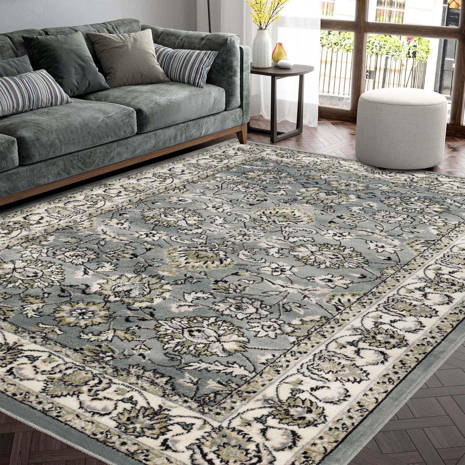 Lille Traditional Elegant Floral Textured Indoor Area Rug