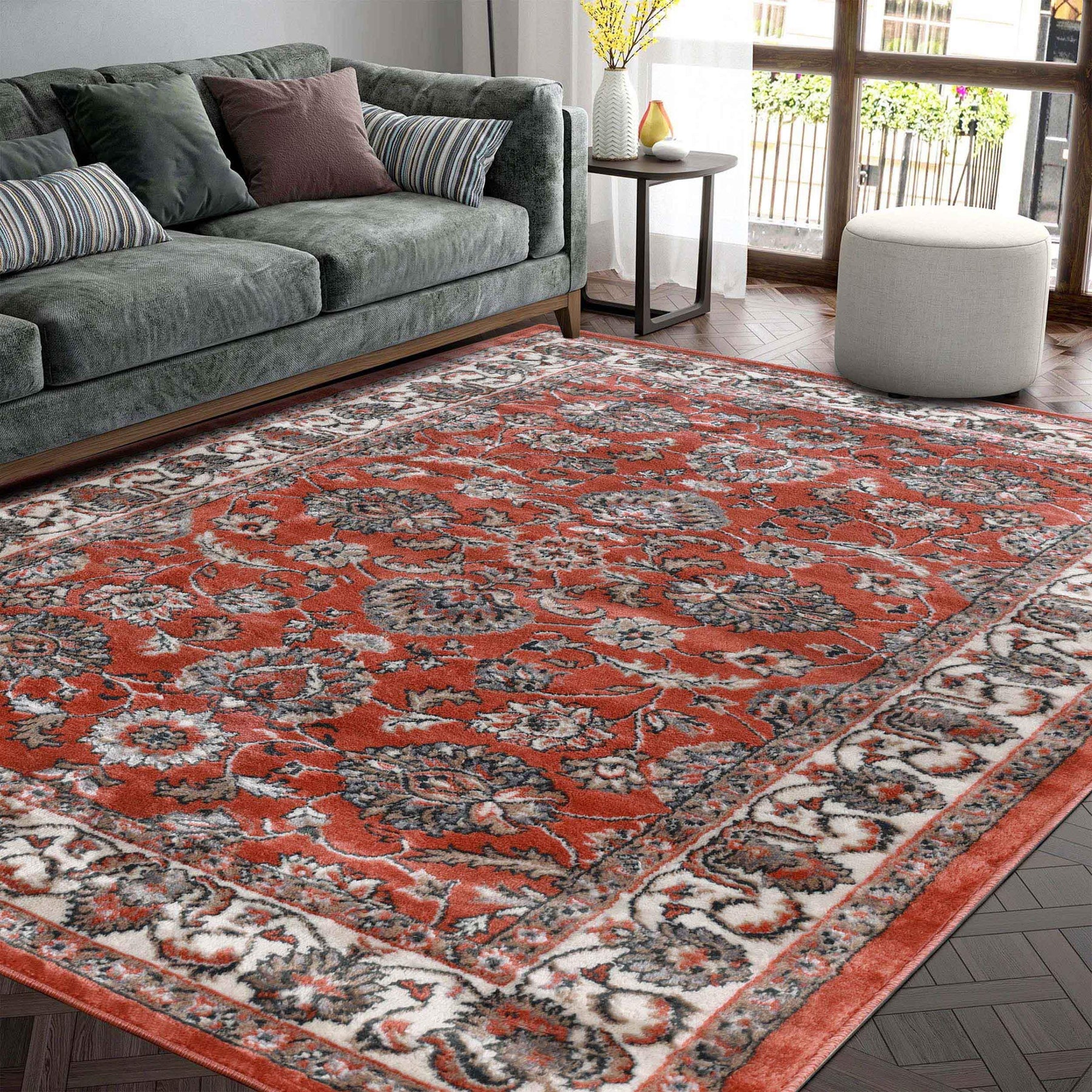 Lille Traditional Elegant Floral Textured Indoor Area Rug