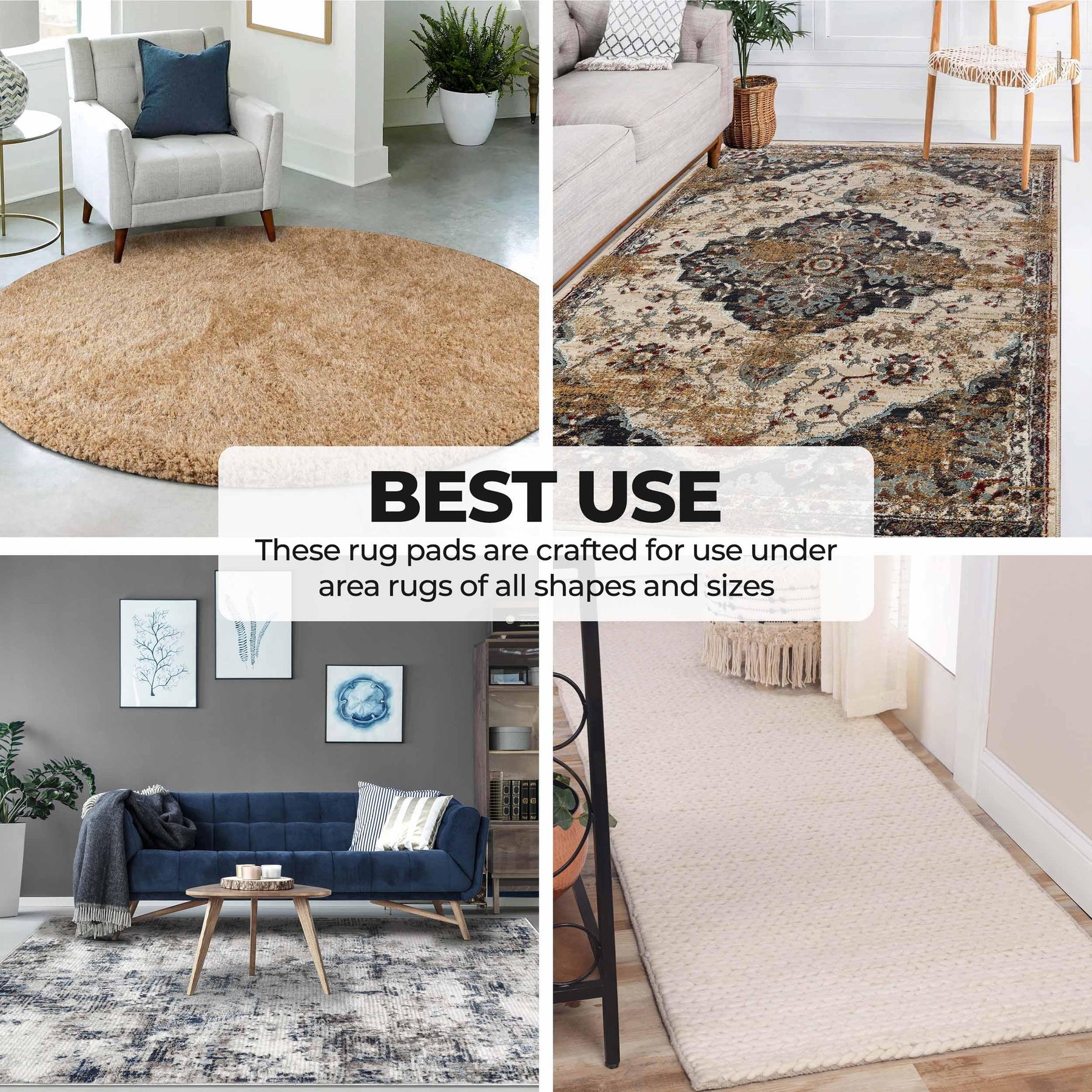 Lima Non-Slip Floor Grip Protector Felt and Rubber Indoor Area Rug Pad