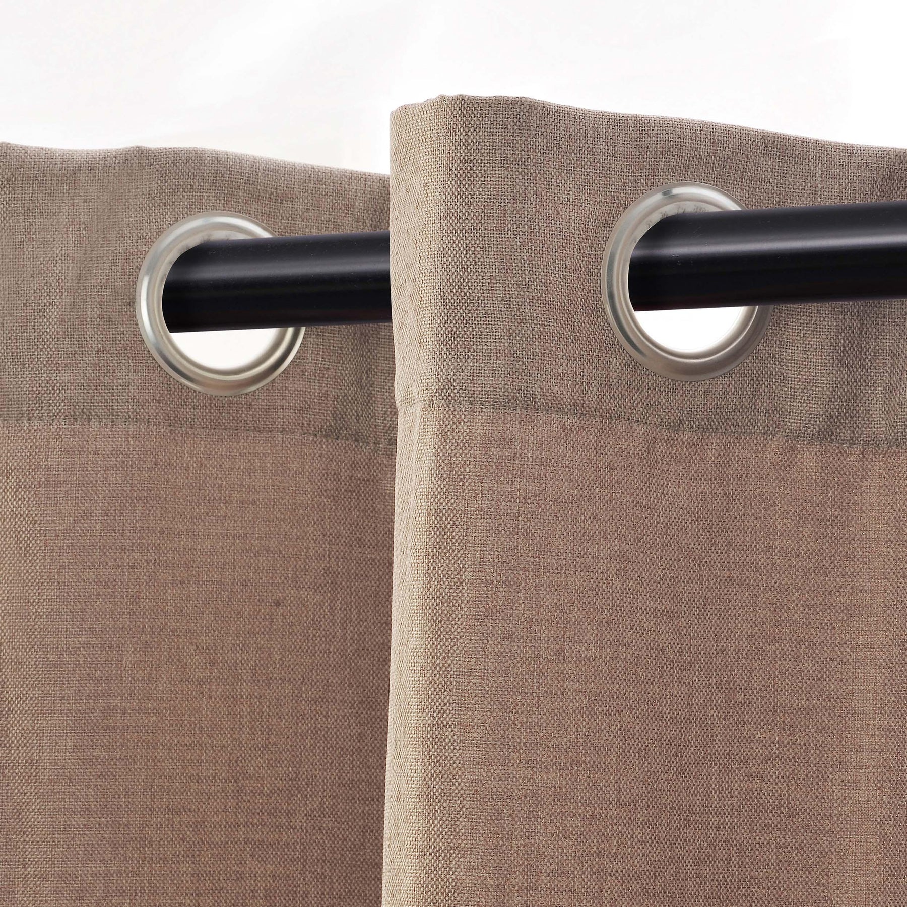Linen Pattern Washable Room Darkening Blackout Curtain Set 52" - 4 Pieces